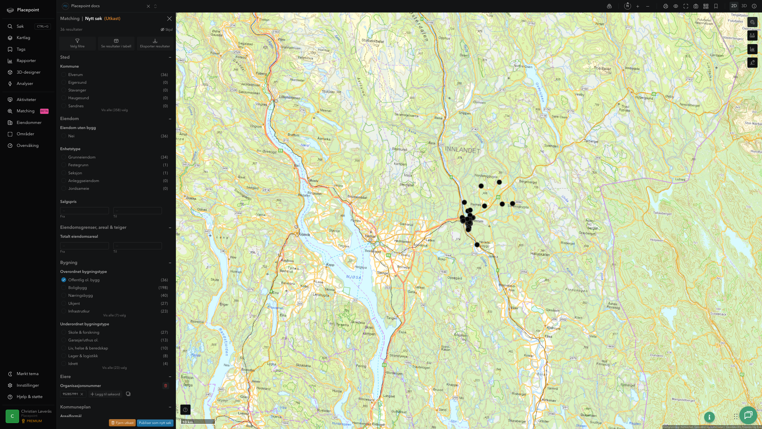 Matching-resultat for Elverum kommune