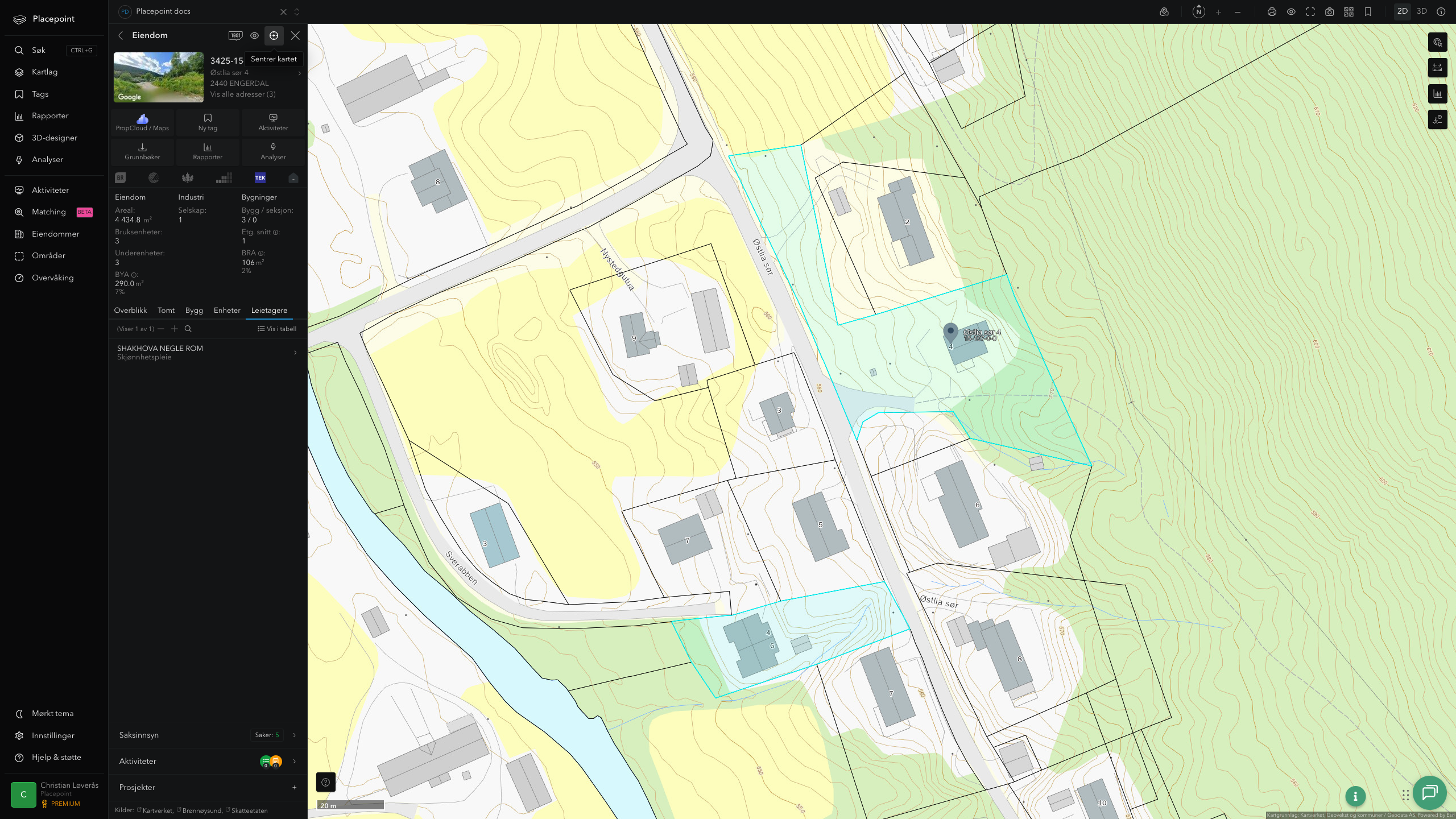 Eiendomspanel for en av Engerdal kommunes eiendommer