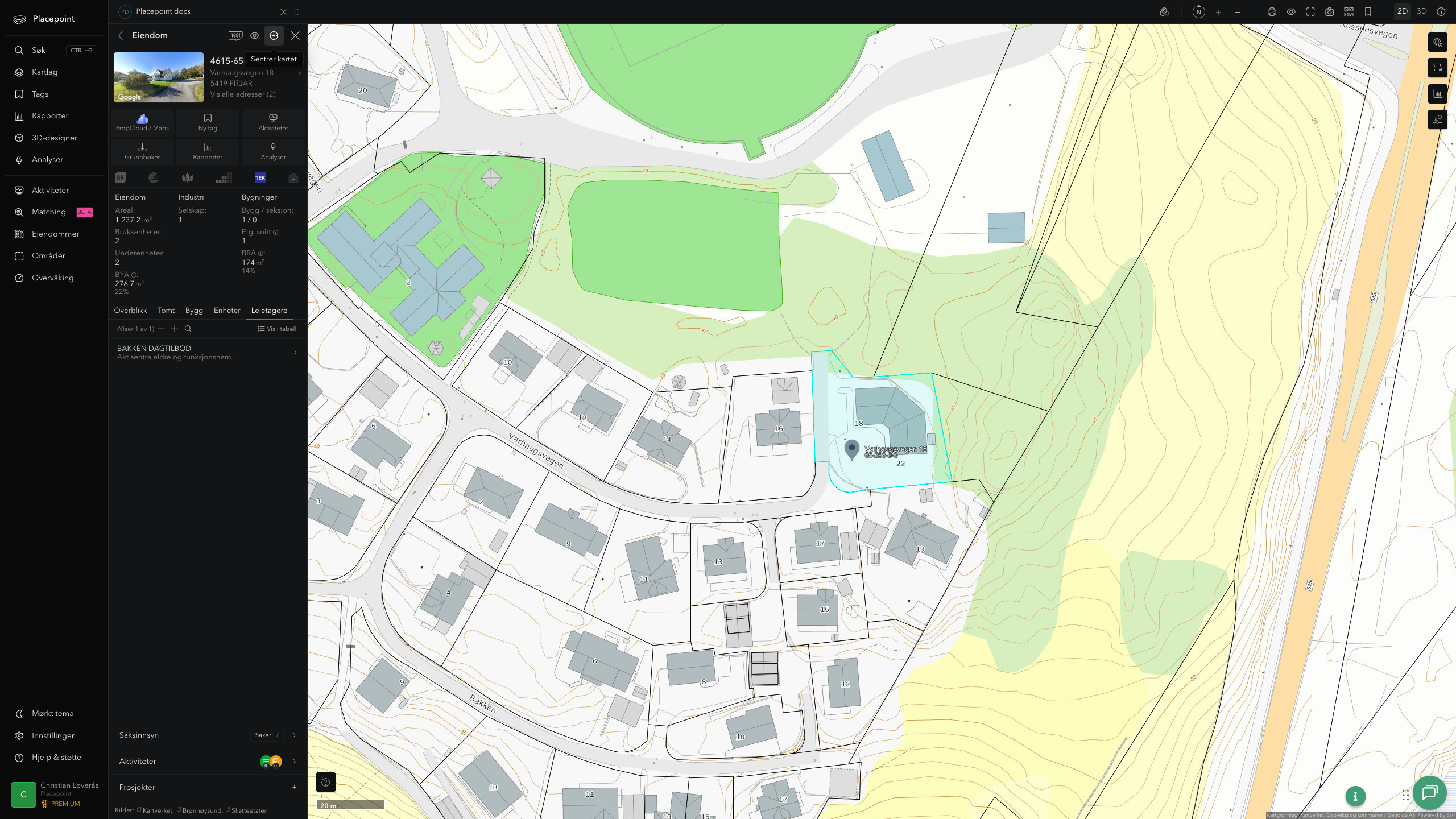 Eiendomspanel for en av Fitjar kommunes eiendommer