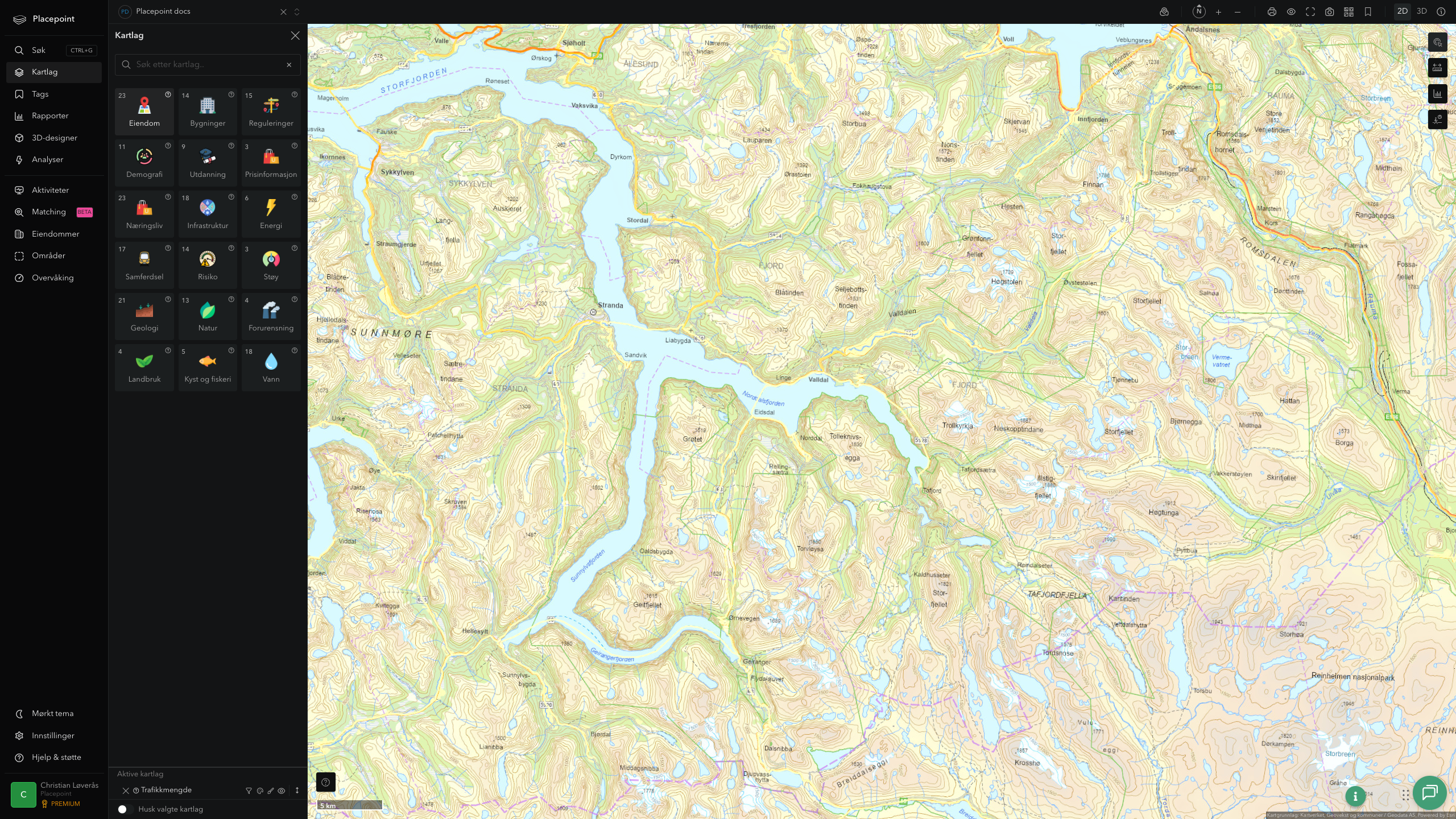 Fjord - trafikkmengde (ÅDT)