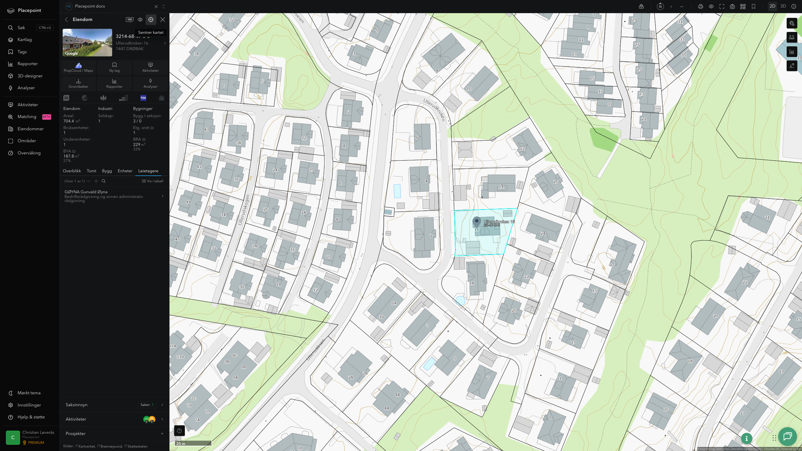 Eiendomspanel for en av Frogn kommunes eiendommer