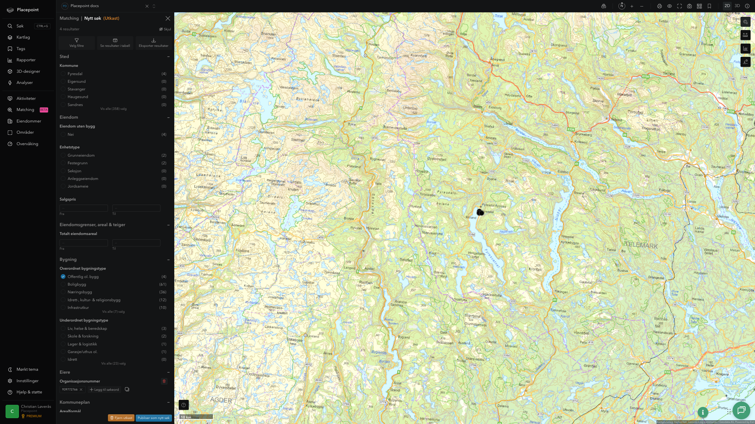 Matching-resultat for Fyresdal kommune