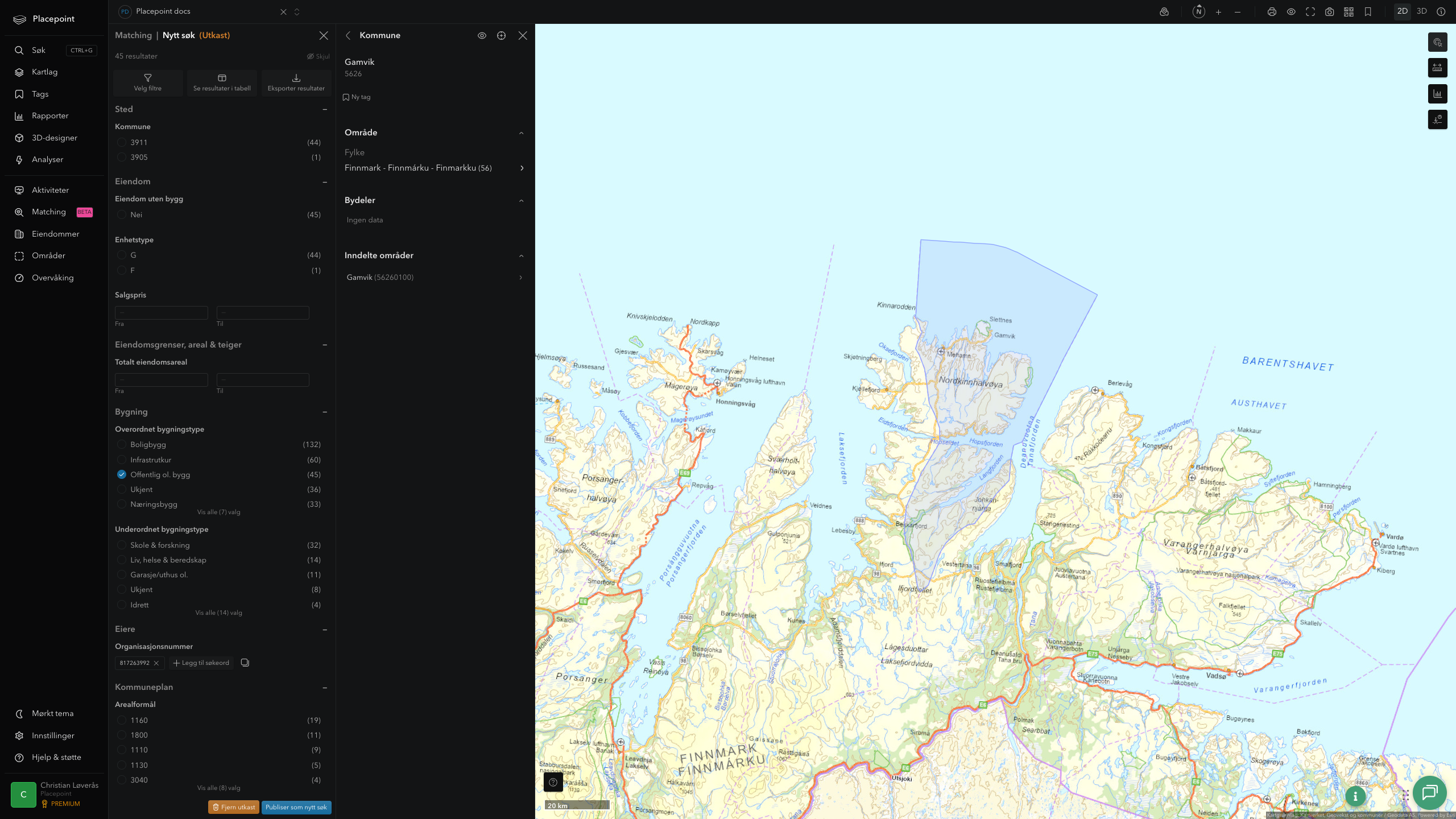 Gamvik kommune i Placepoint
