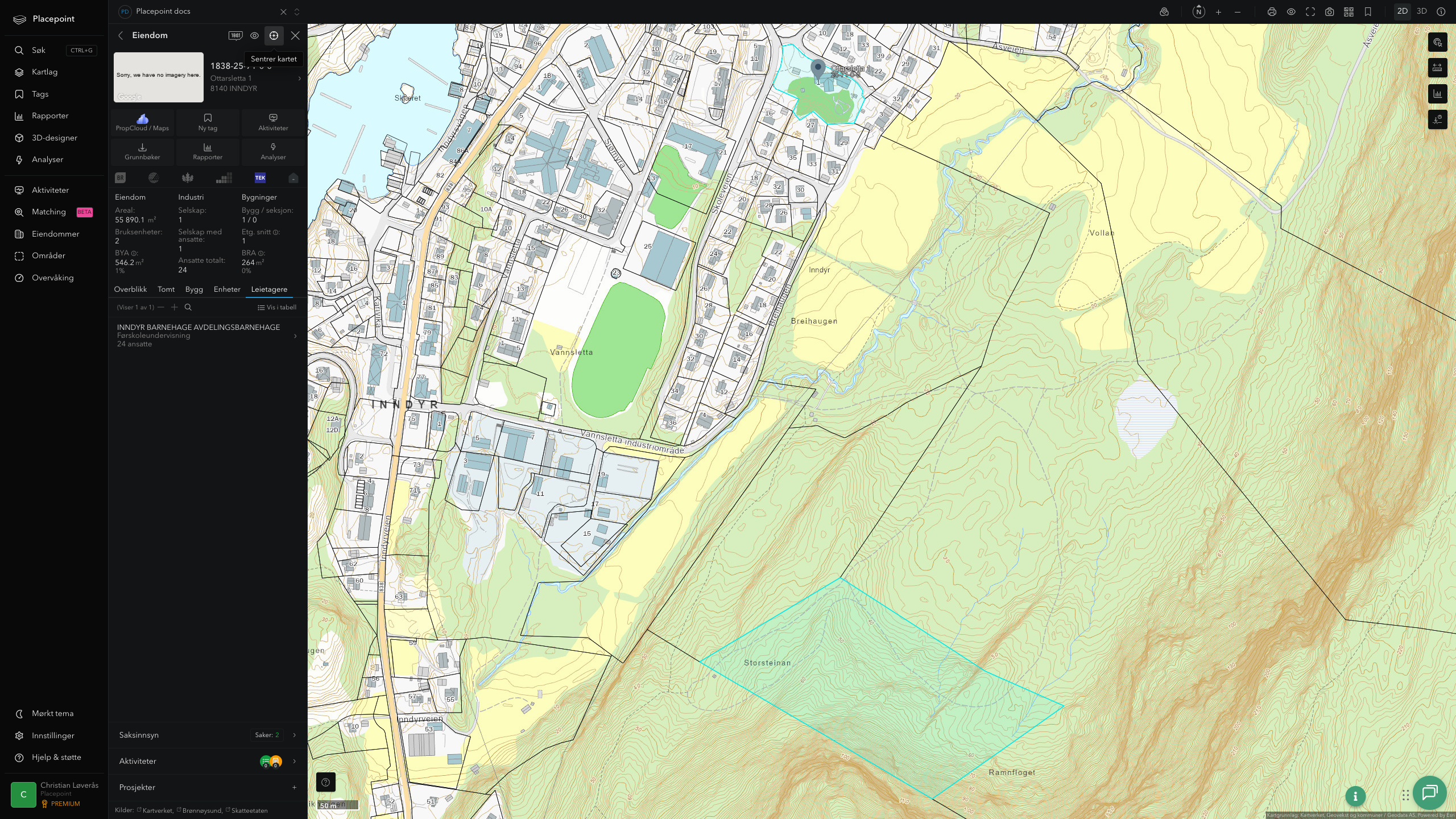 Eiendomspanel for en av Gildeskål kommunes eiendommer