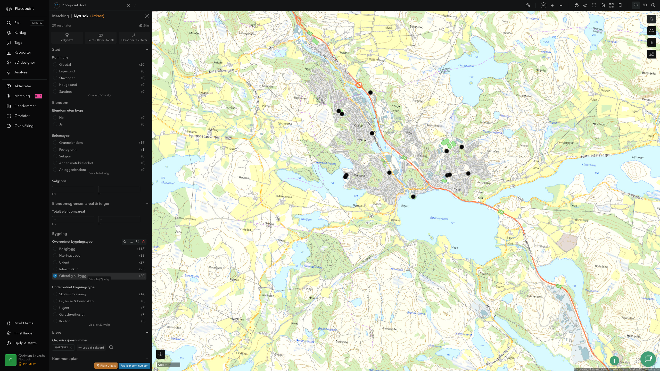 Gjesdal - offentlige bygg, sentrumsnært