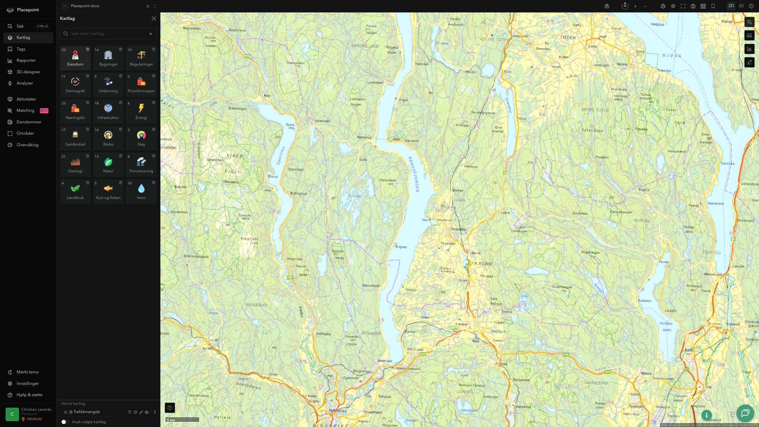 Gran - trafikkmengde (ÅDT)