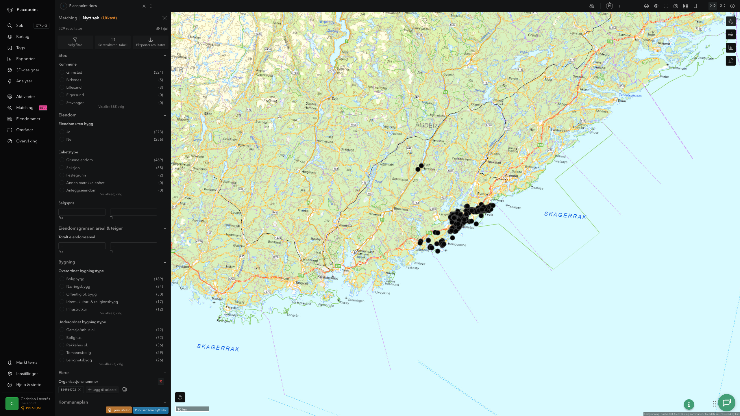 Matching-resultat for Grimstad kommune