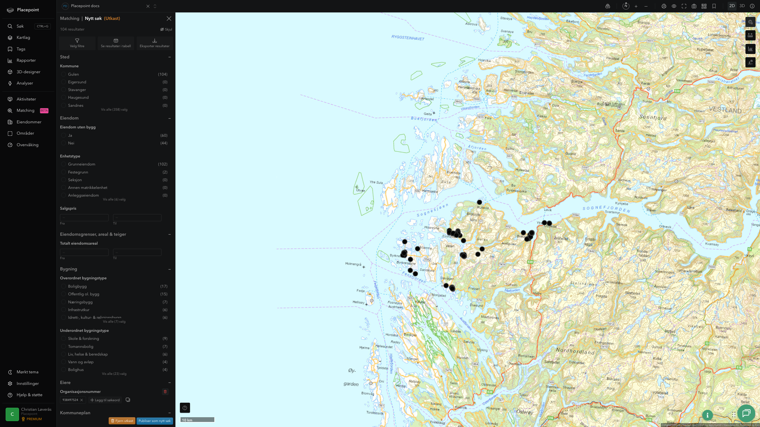 Matching-resultat for Gulen kommune