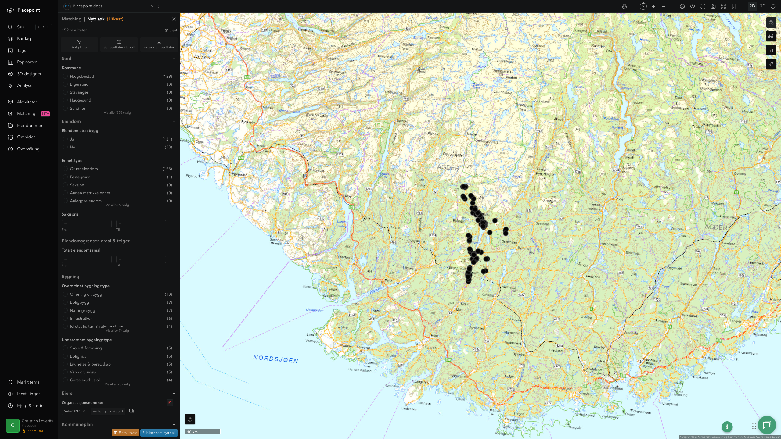 Matching-resultat for Hægebostad kommune