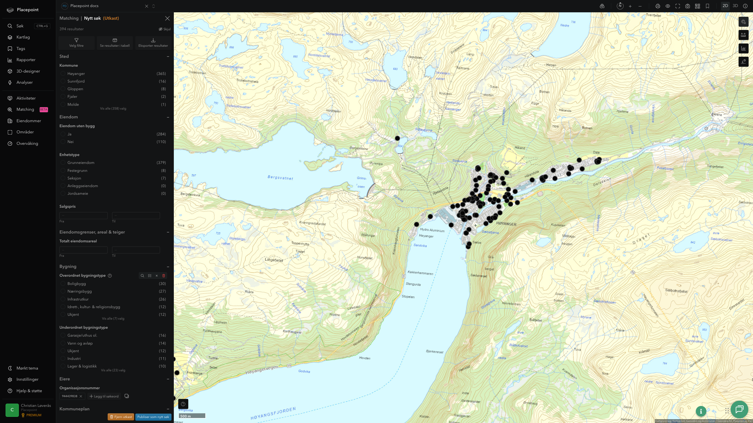 Høyanger - offentlige bygg, sentrumsnært