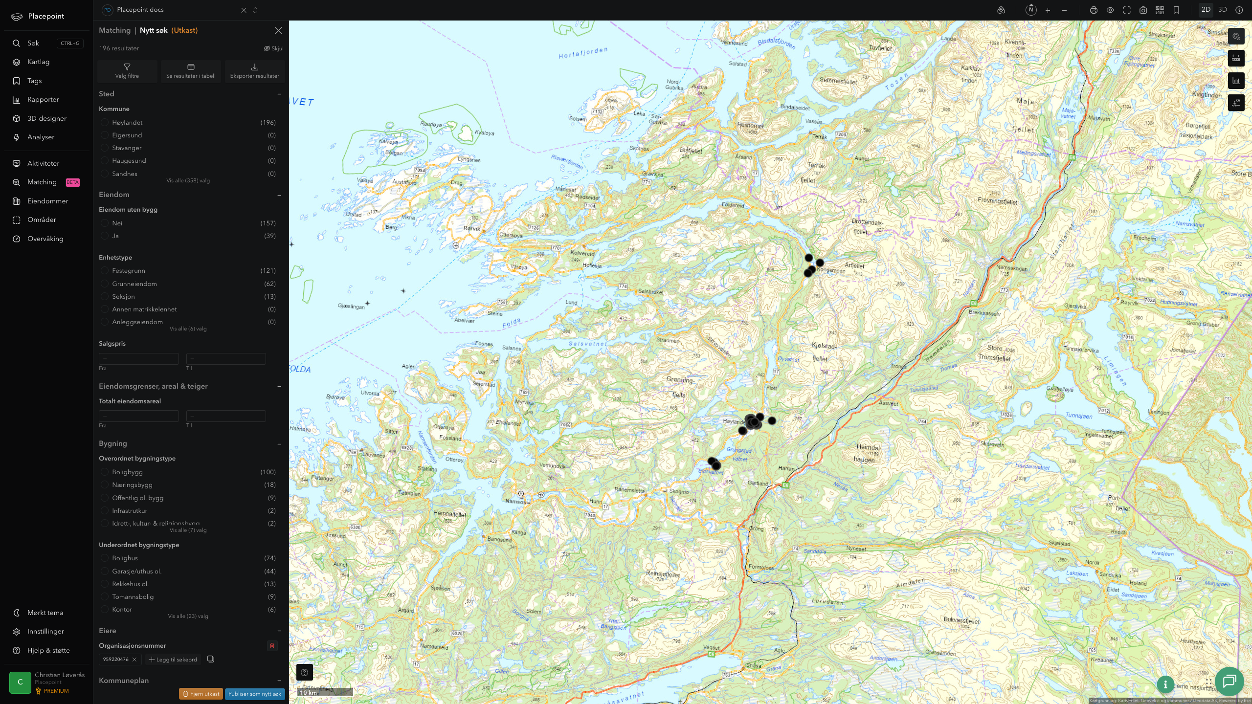 Matching-resultat for Høylandet kommune