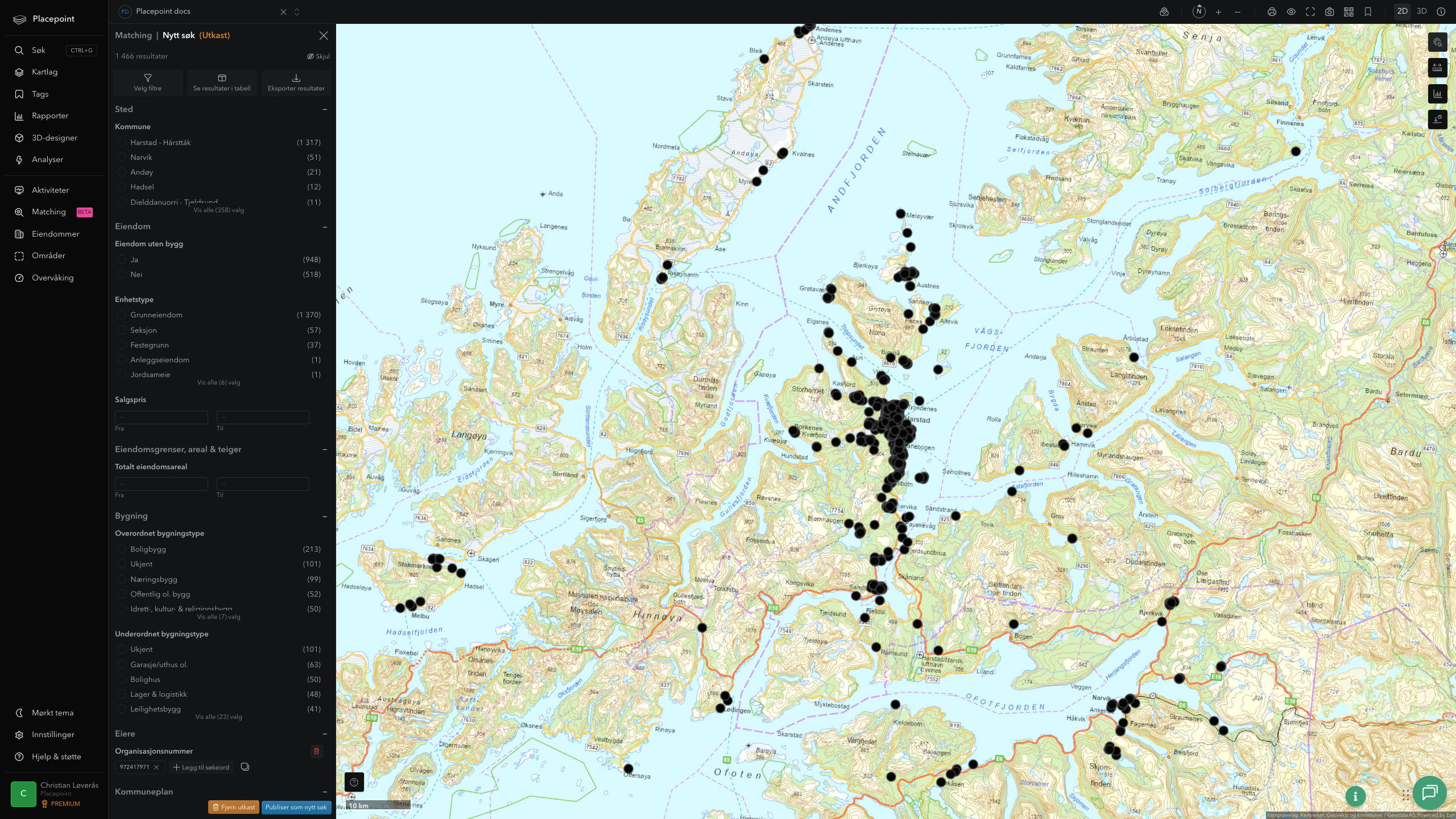 Matching-resultat for Harstad kommune