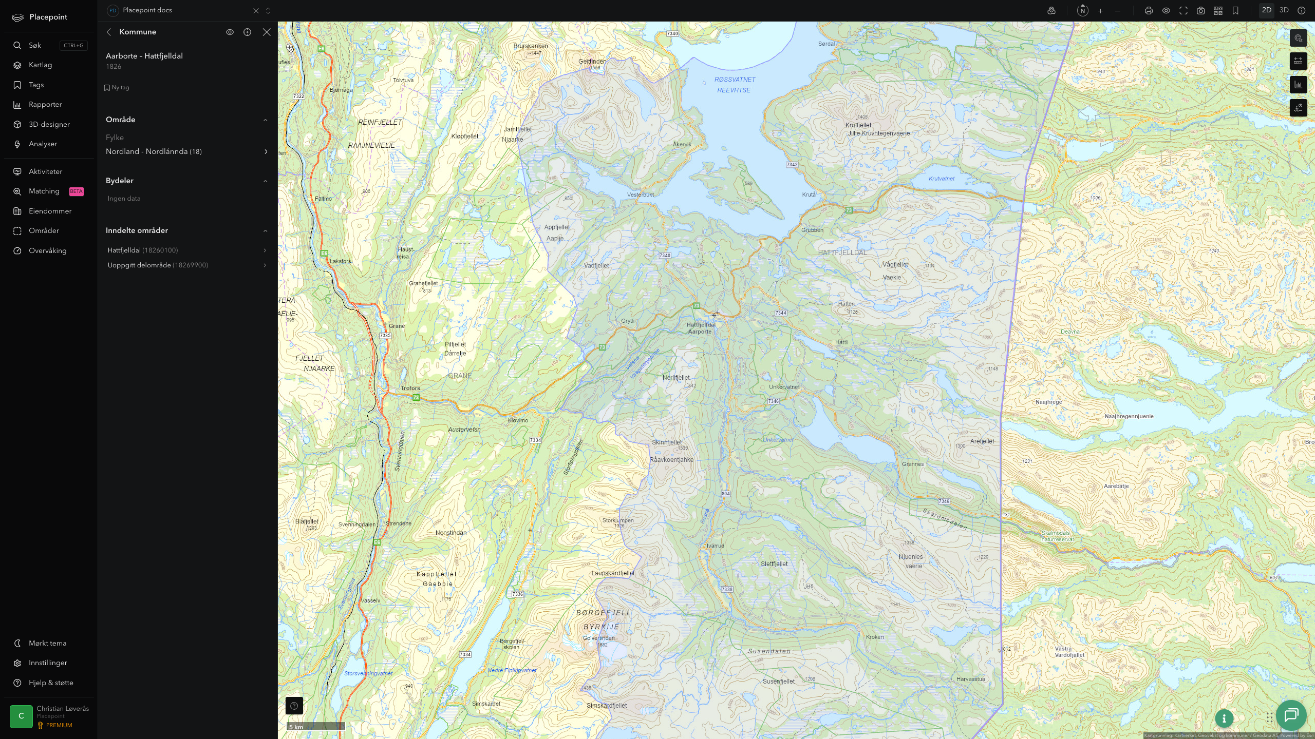 Hattfjelldal kommune i Placepoint