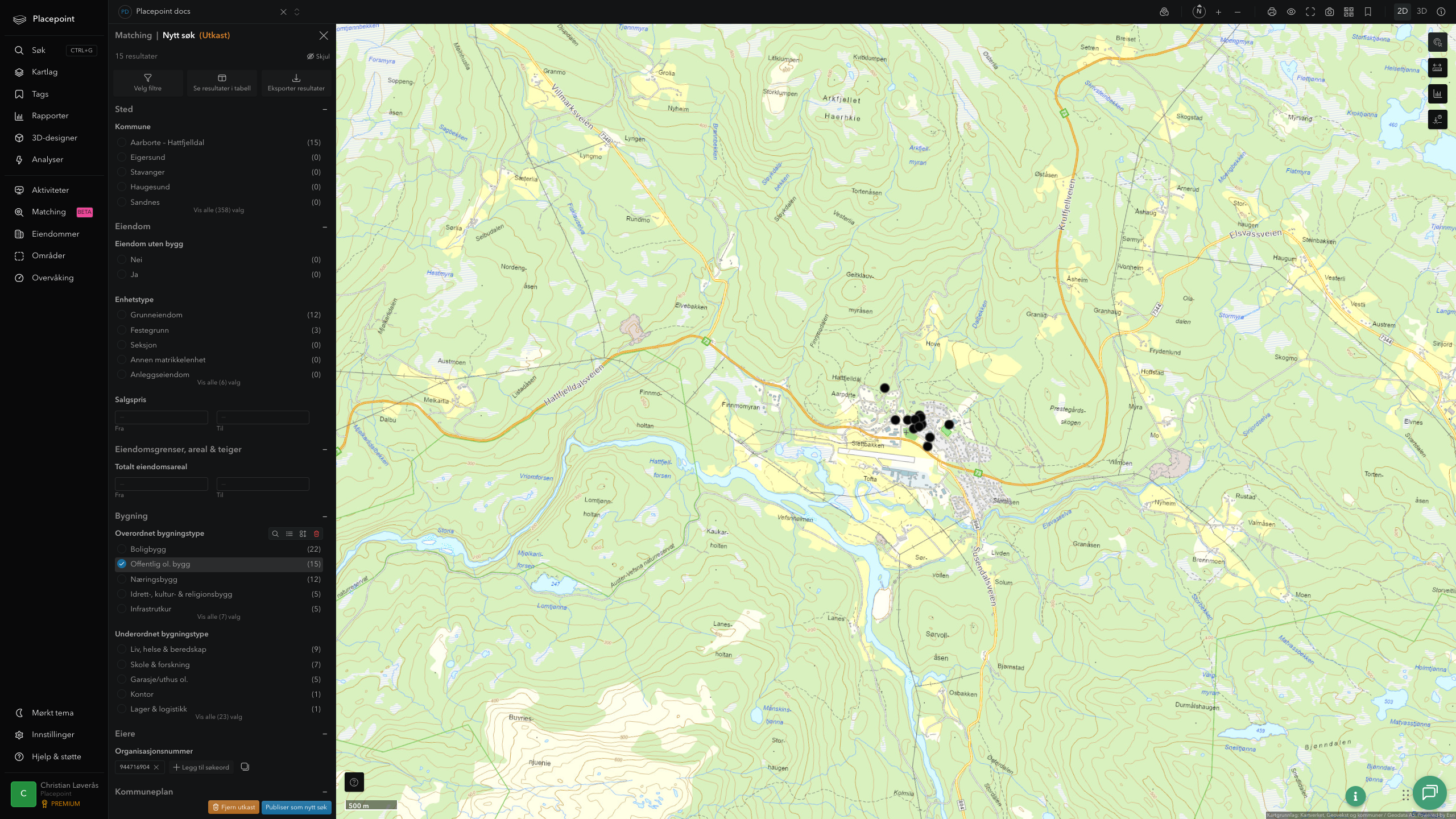 Hattfjelldal - offentlige bygg, sentrumsnært