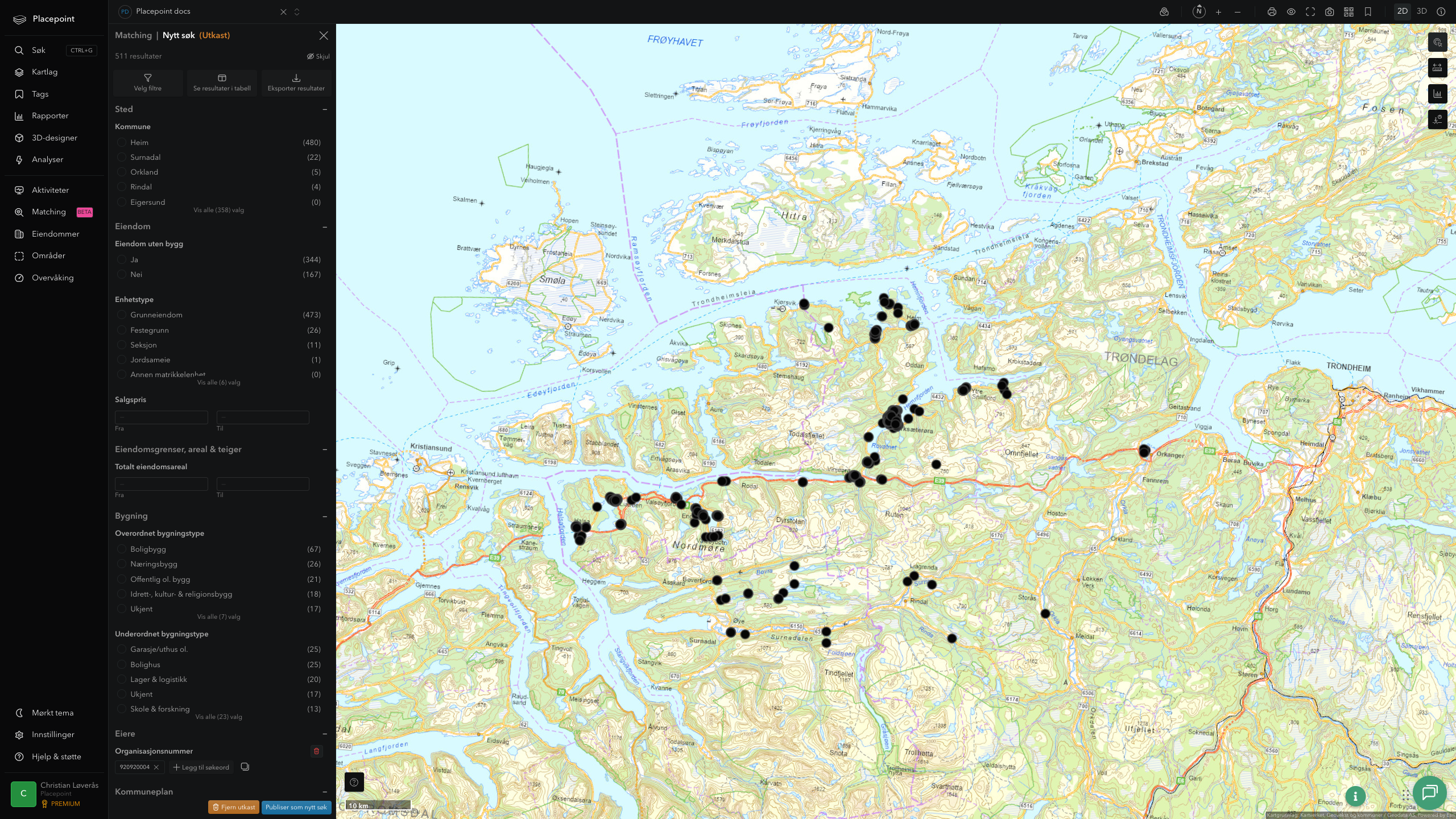 Matching-resultat for Heim kommune