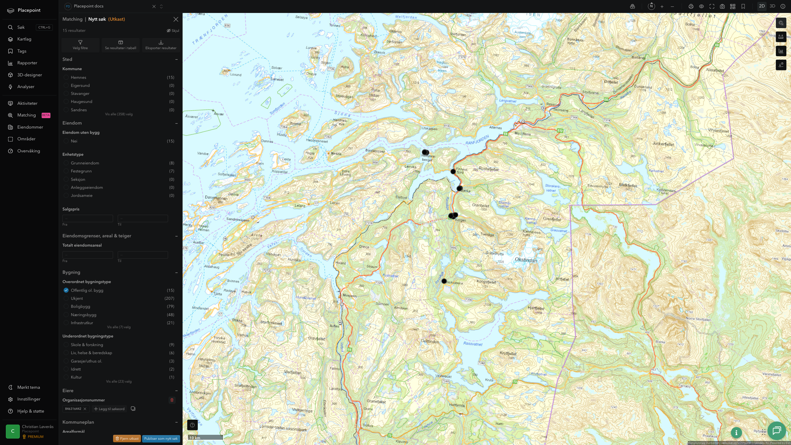 Matching-resultat for Hemnes kommune