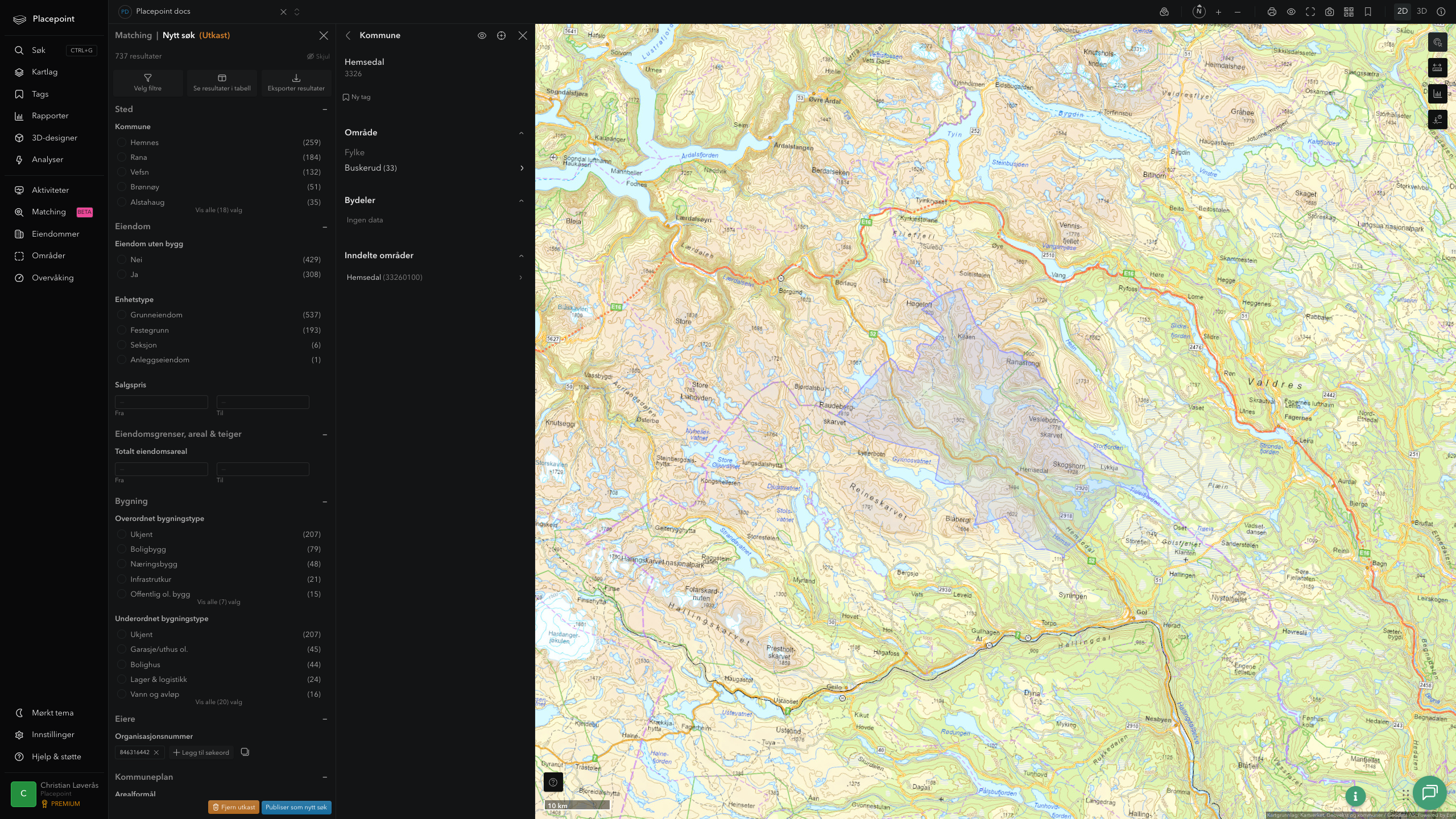 Hemsedal kommune i Placepoint