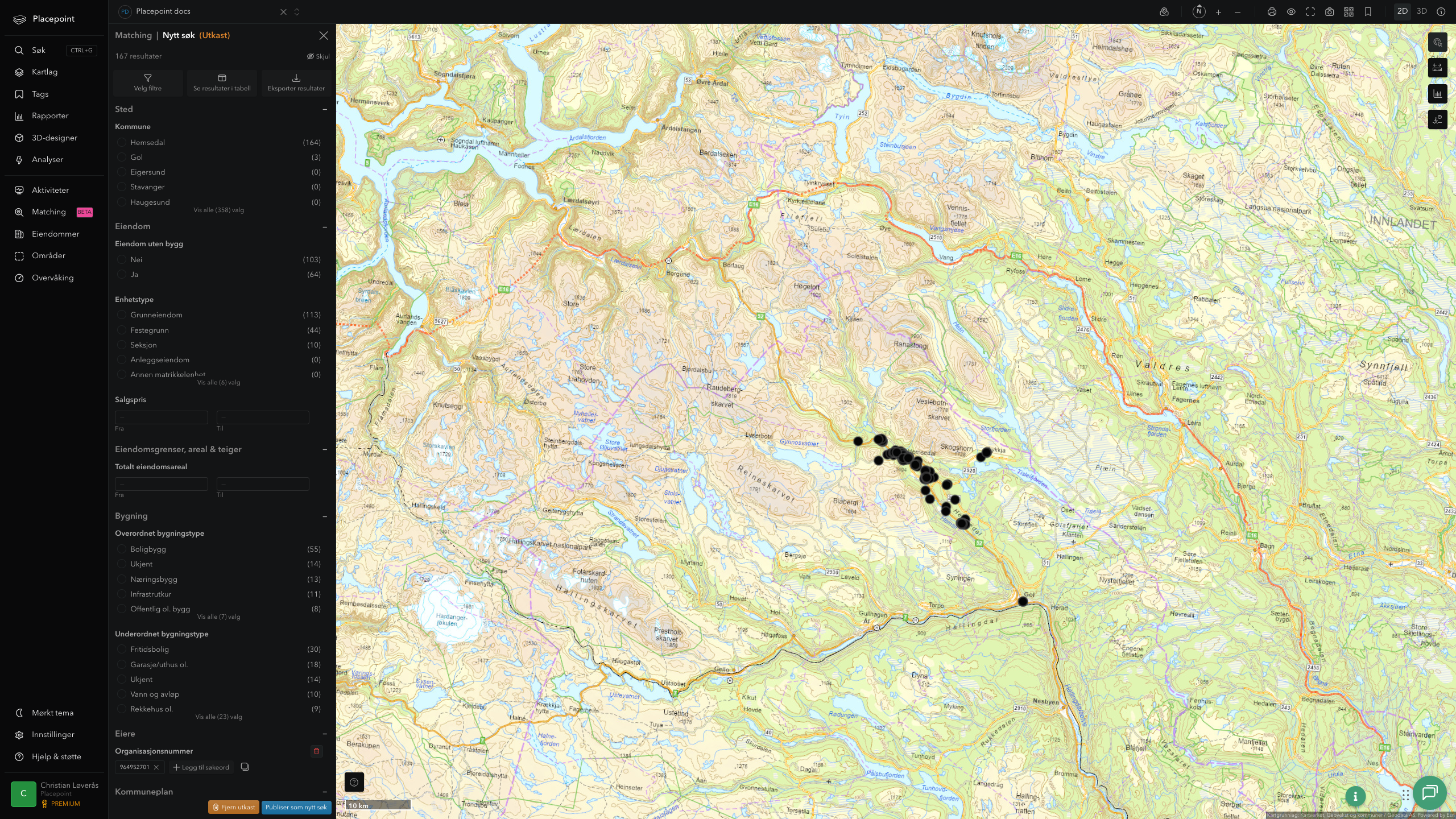 Matching-resultat for Hemsedal kommune