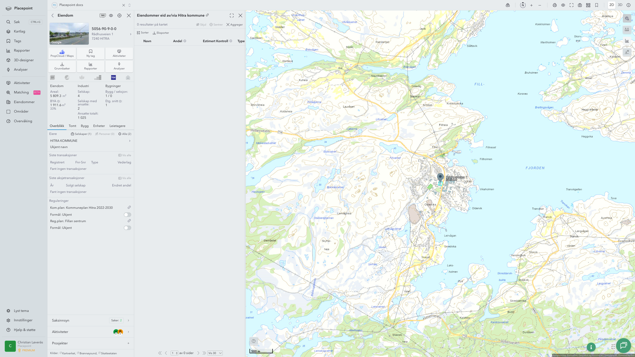 Hitra - en eiendom med eier-panel