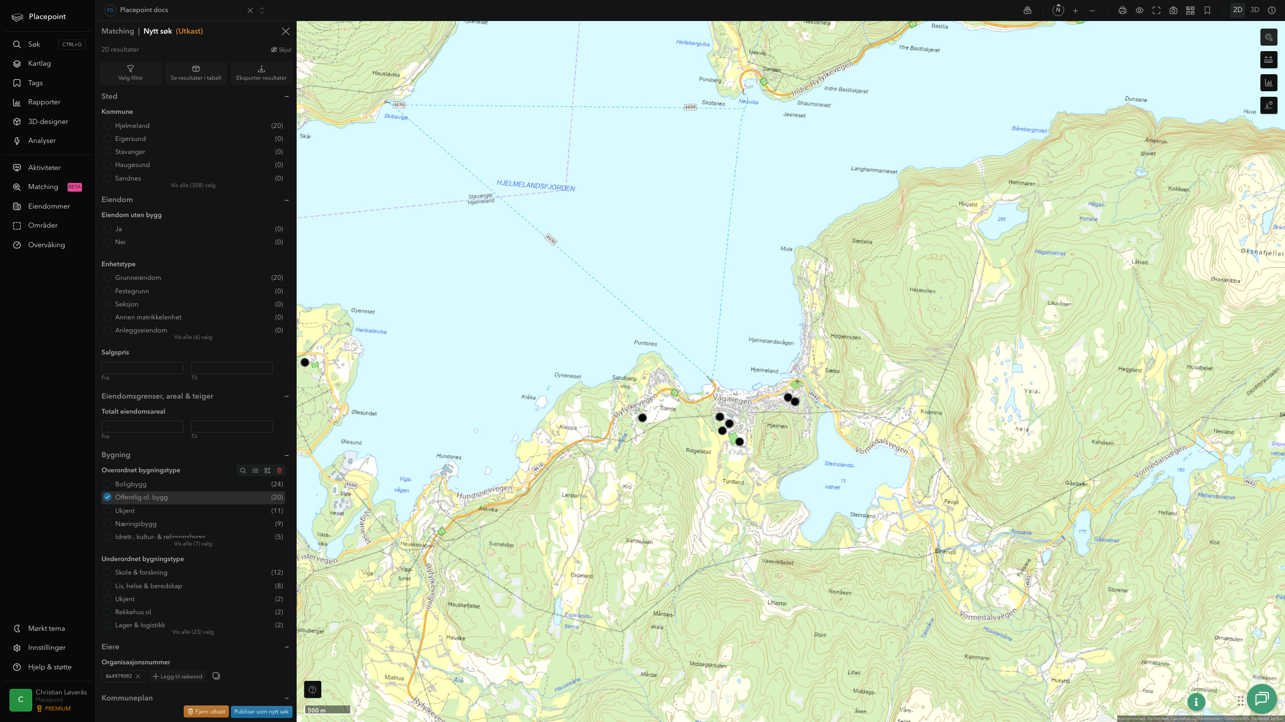Hjelmeland - offentlige bygg, sentrumsnært