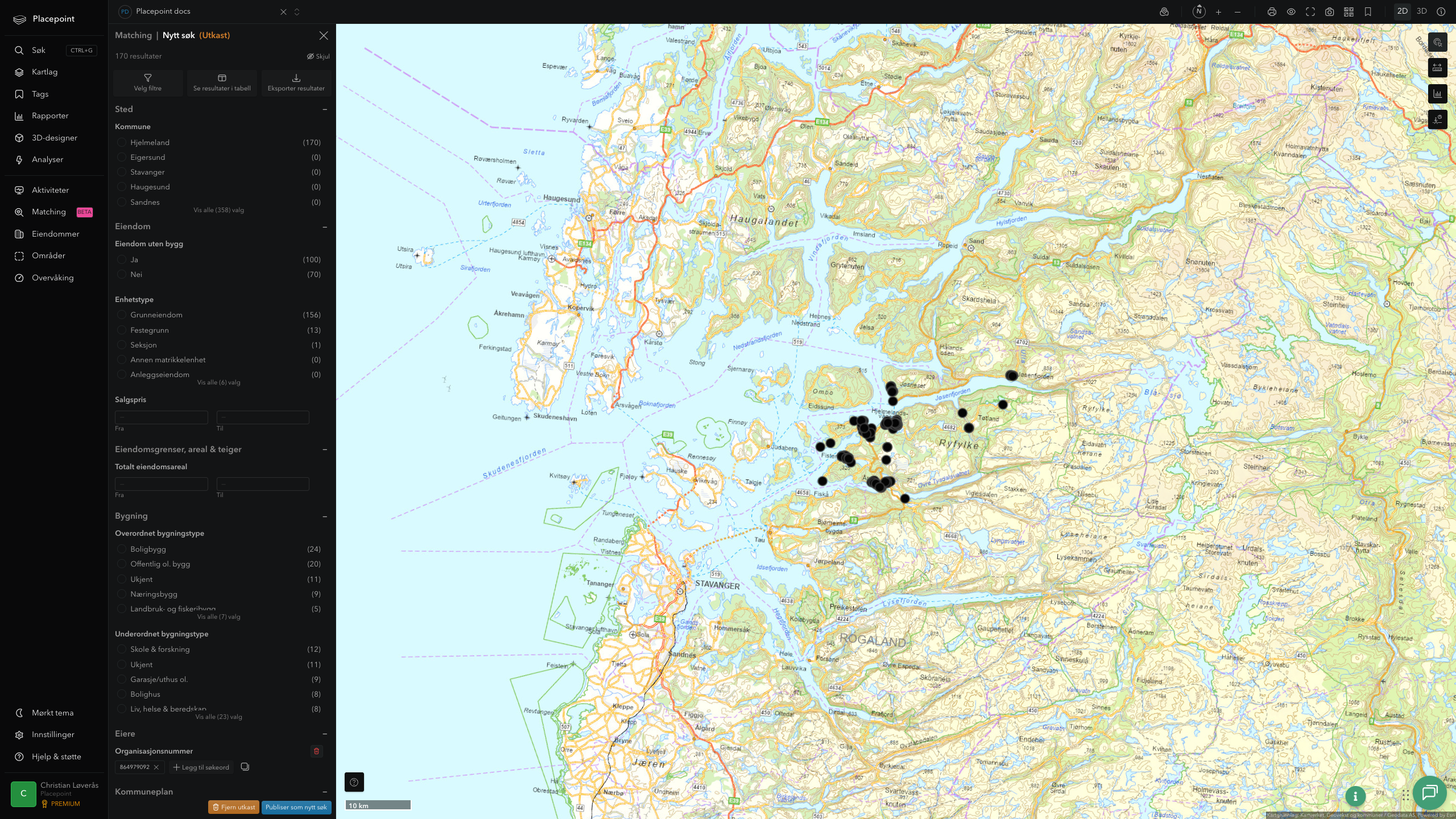 Matching-resultat for Hjelmeland kommune
