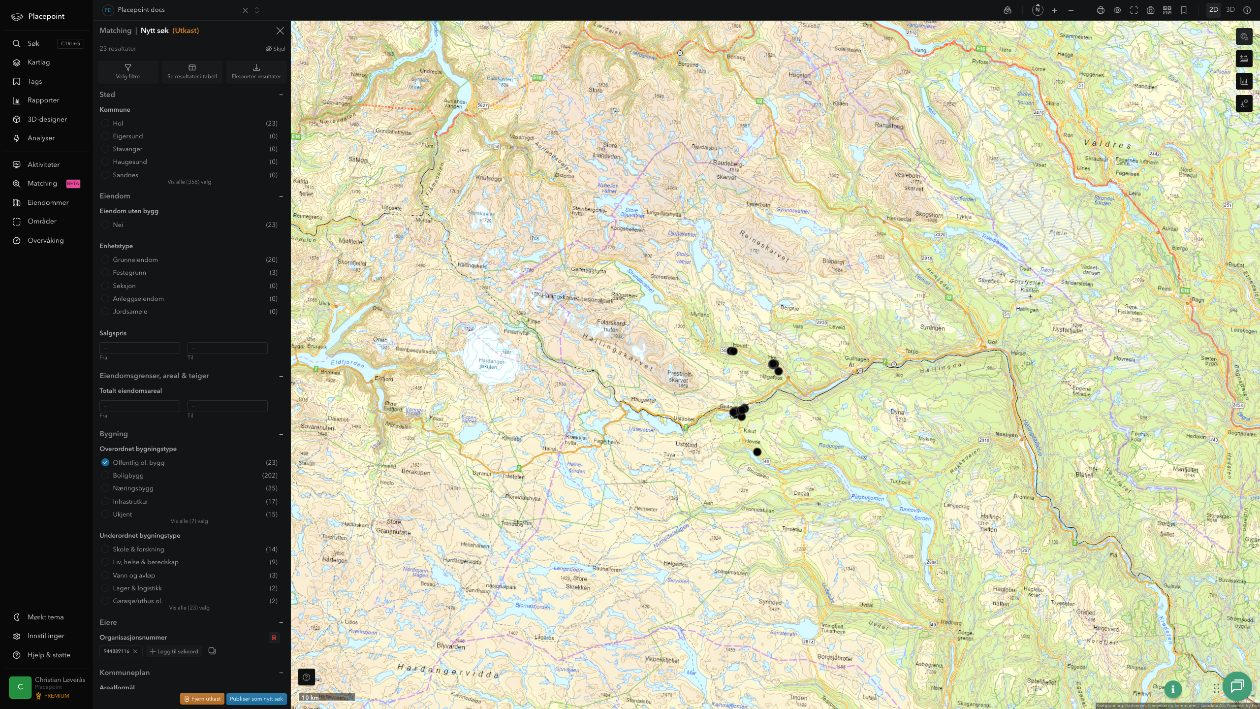 Matching-resultat for Hol kommune