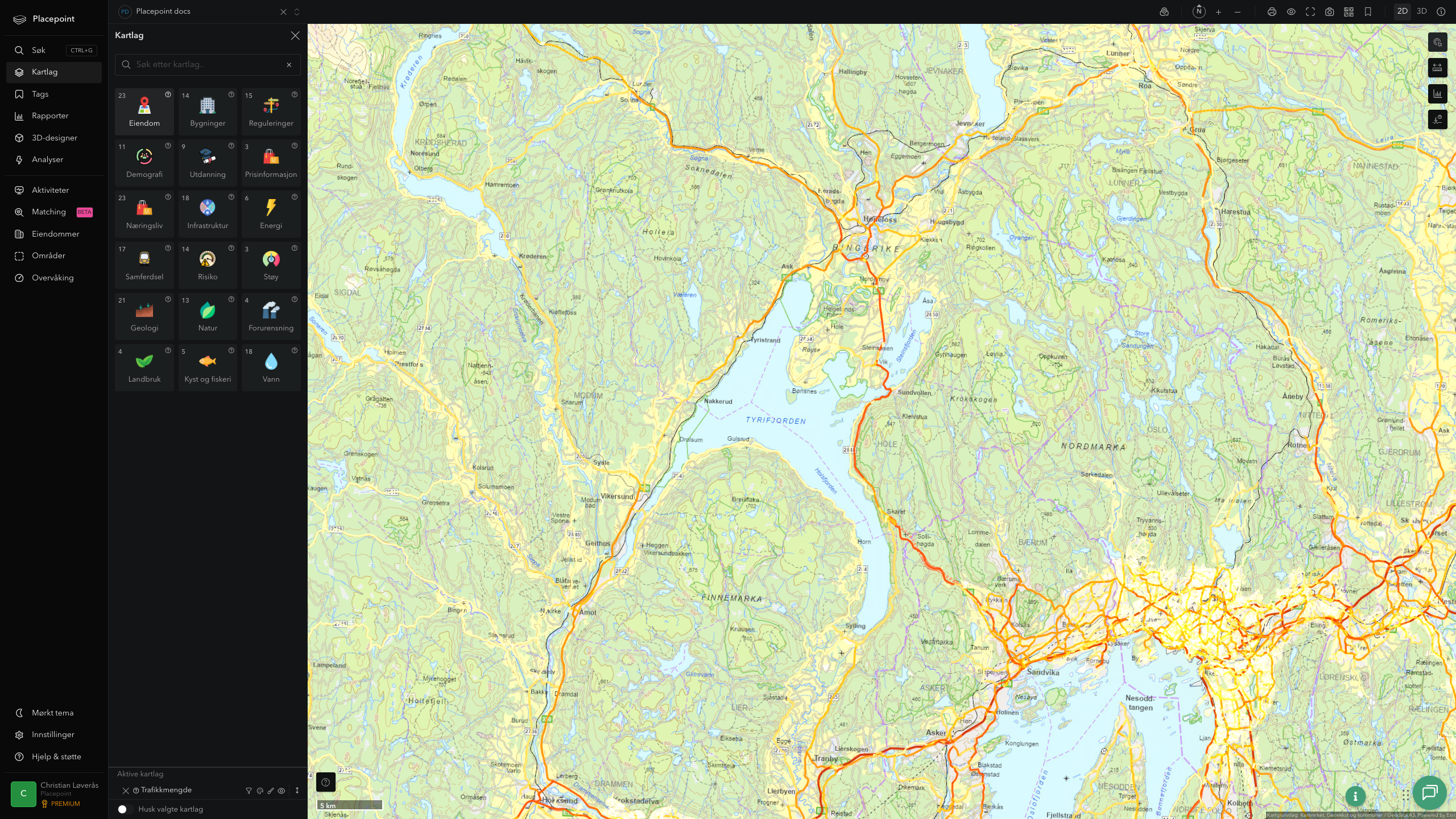 Hole - trafikkmengde (ÅDT)