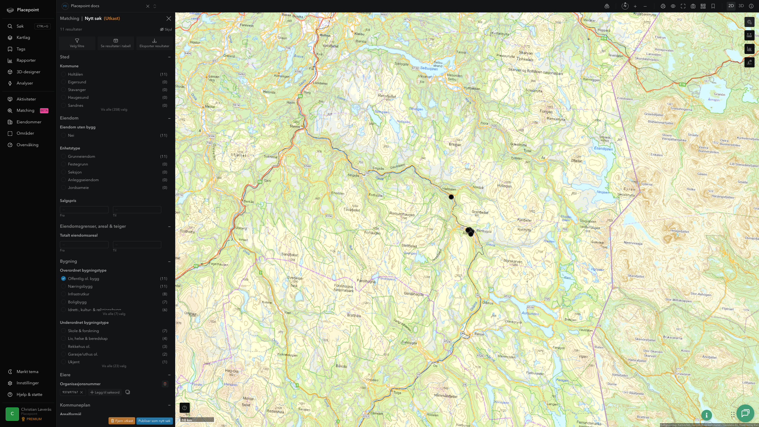 Matching-resultat for Holtålen kommune