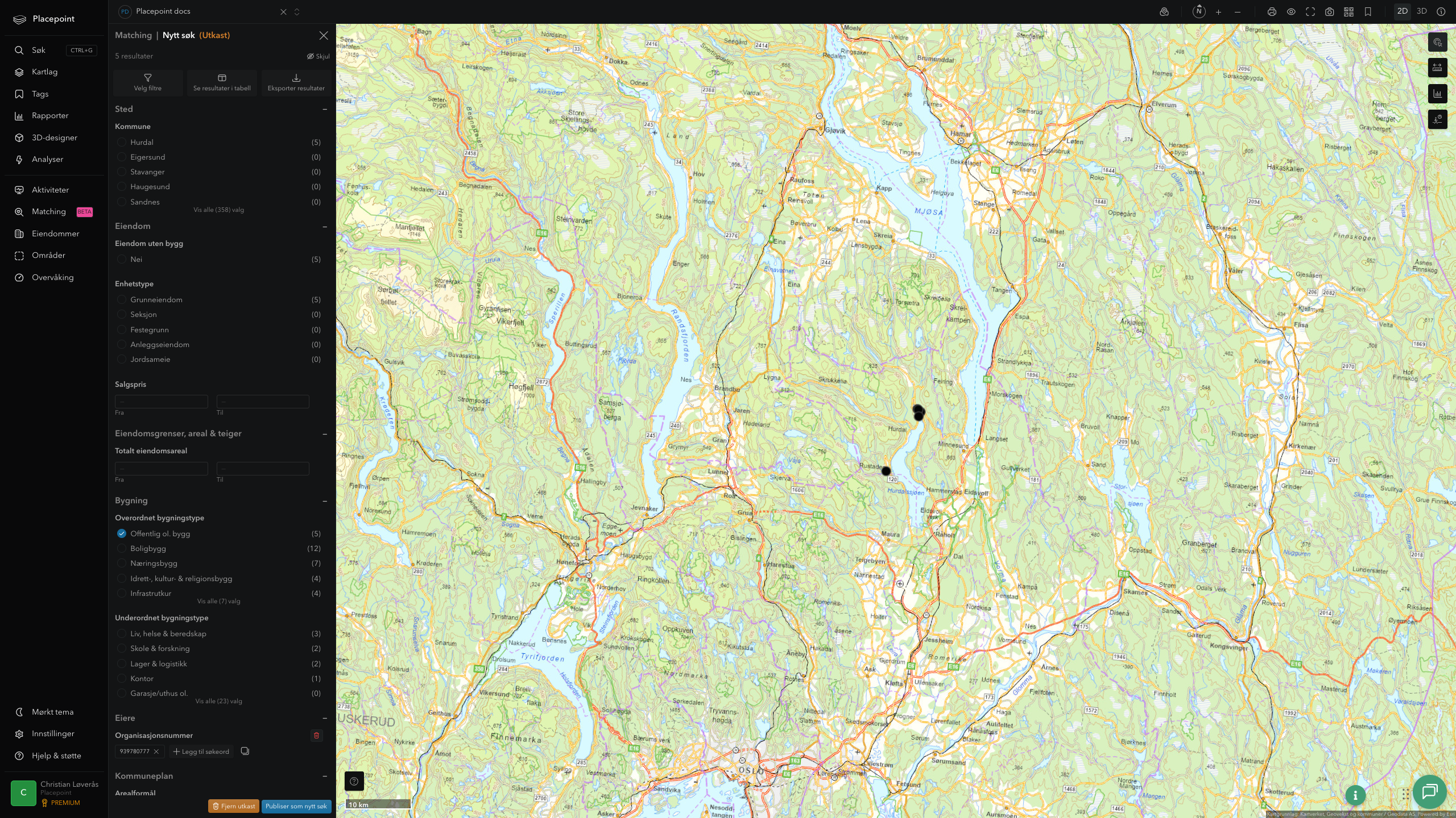 Matching-resultat for Hurdal kommune