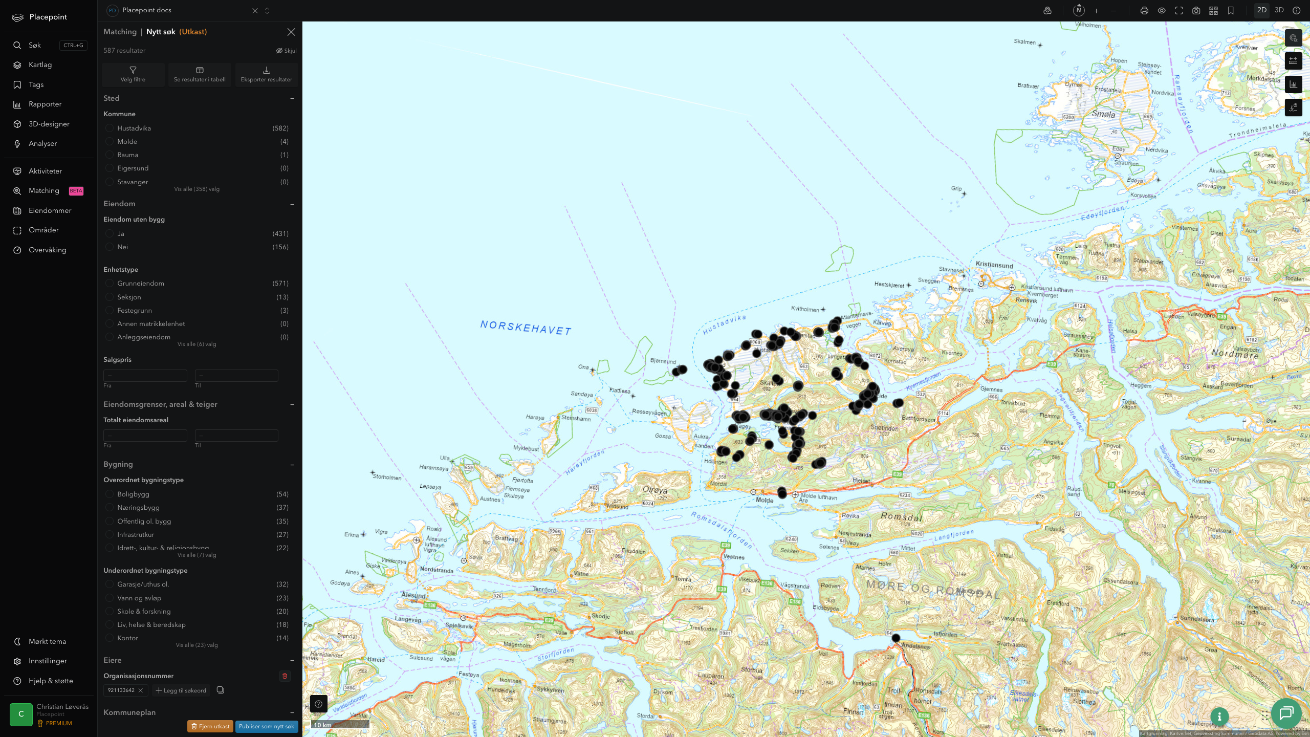 Matching-resultat for Hustadvika kommune