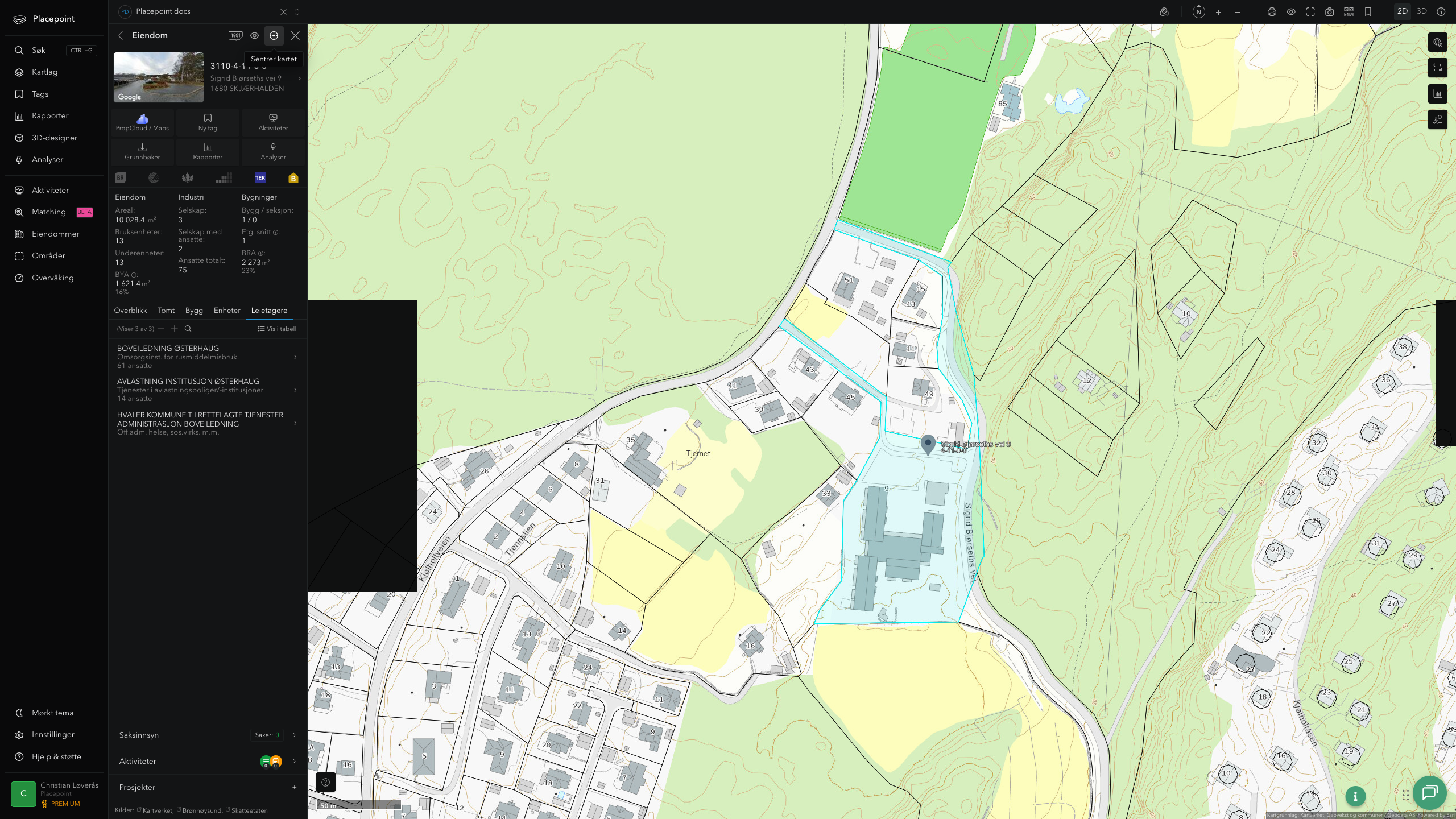 Eiendomspanel for en av Hvaler kommunes eiendommer
