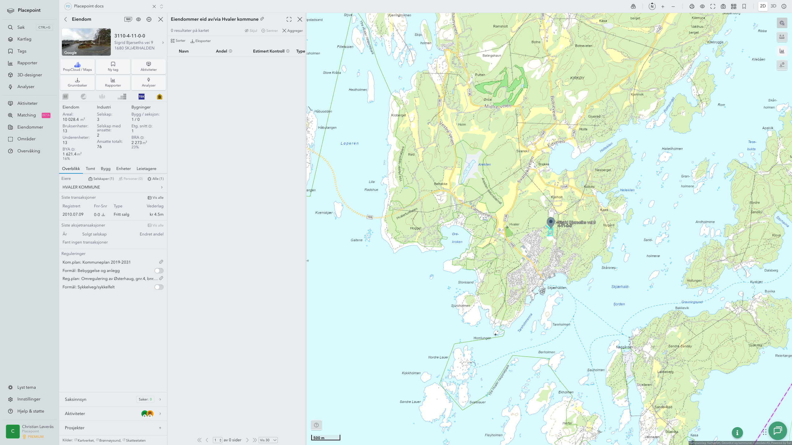 Hvaler - en eiendom med eier-panel