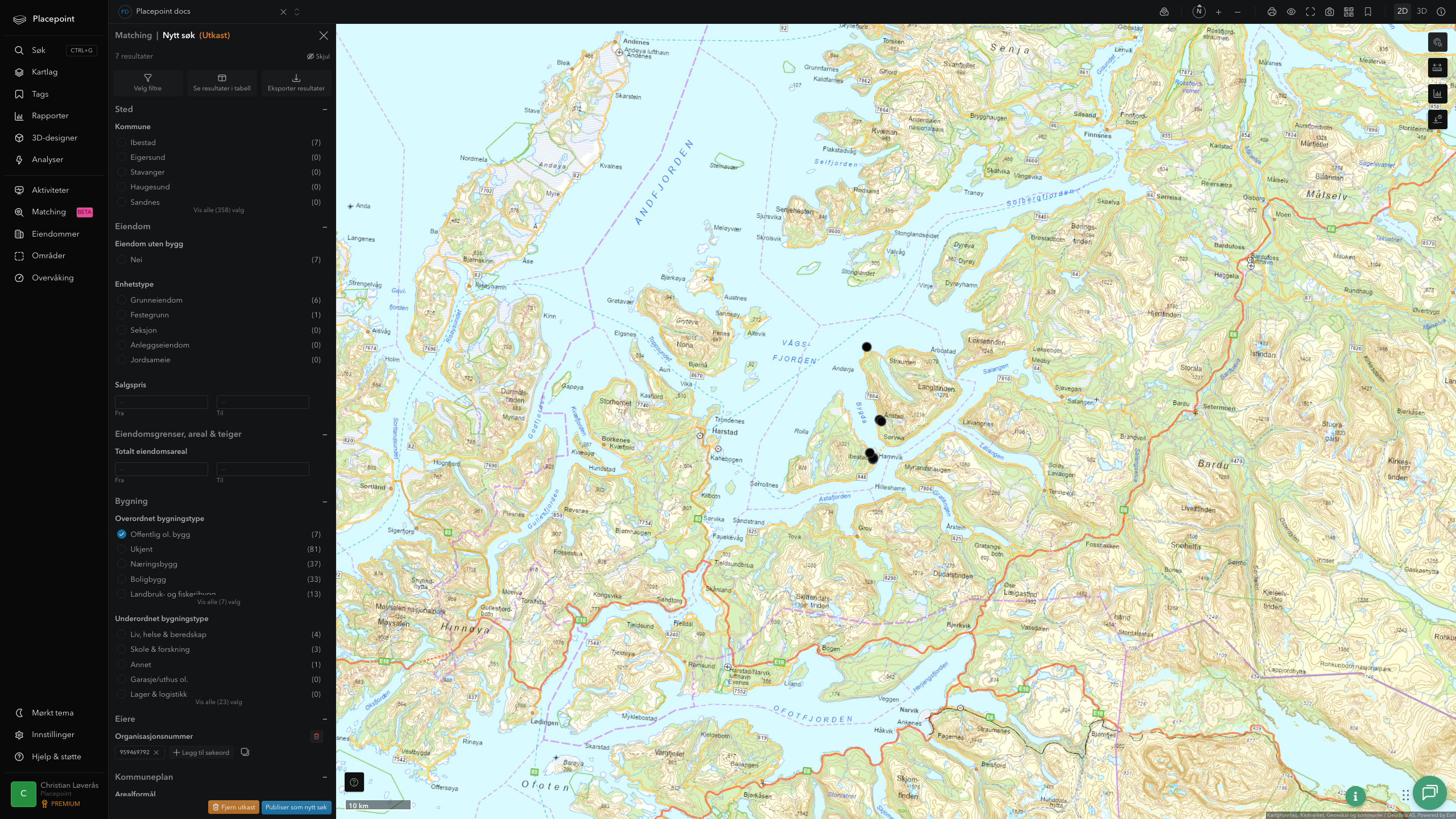 Matching-resultat for Ibestad kommune
