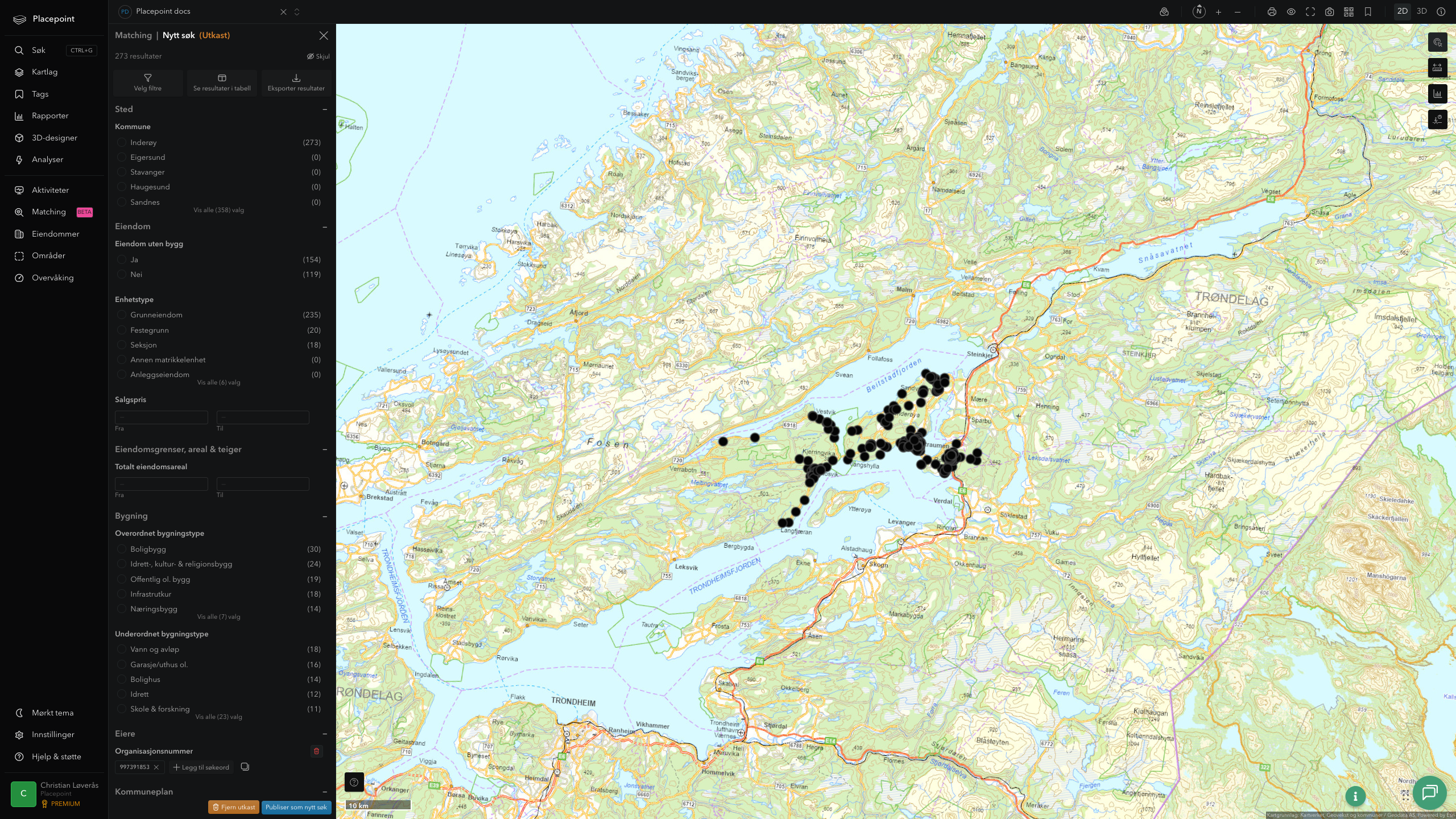 Matching-resultat for Inderøy kommune