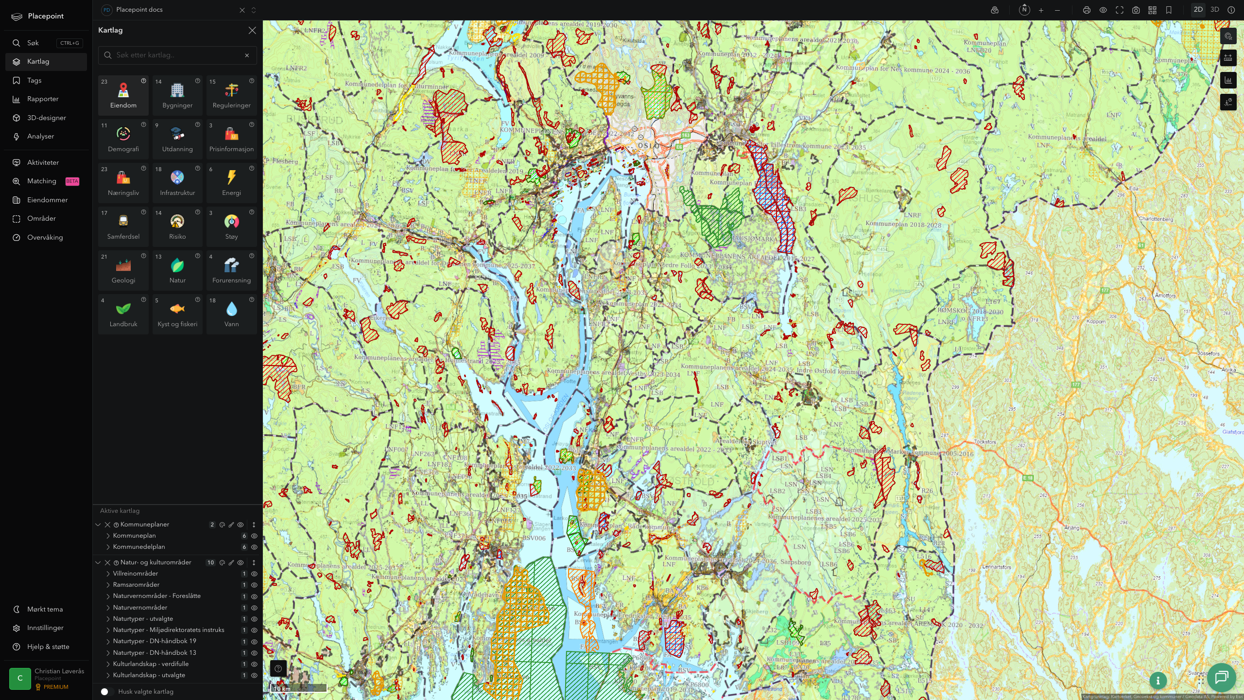 Indre Østfold - kommuneplaner og kulturområder