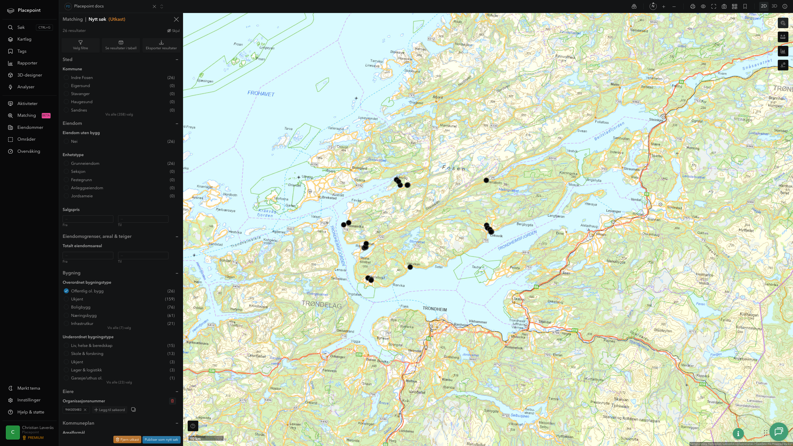 Matching-resultat for Indre Fosen kommune