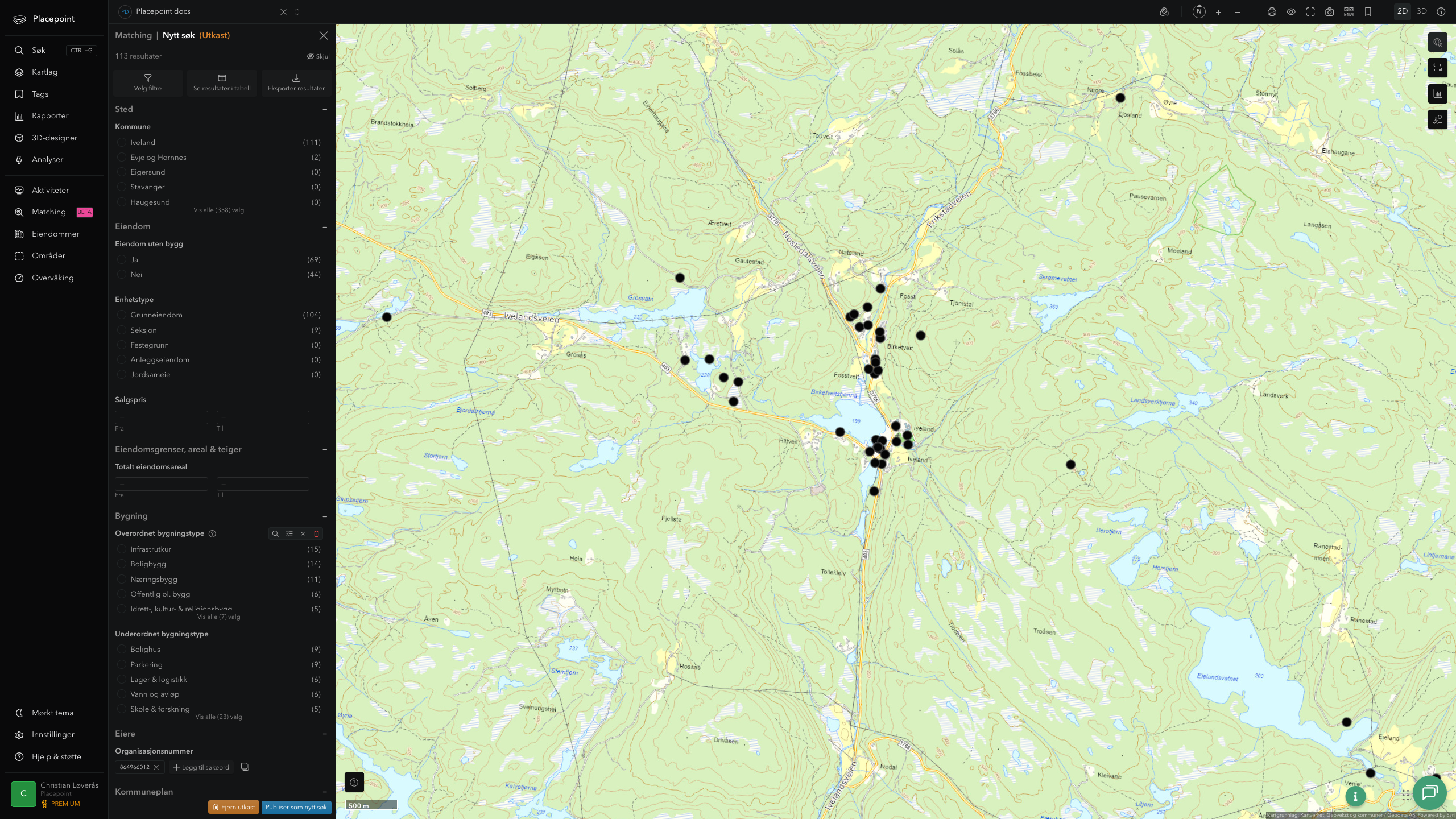 Iveland - offentlige bygg, sentrumsnært