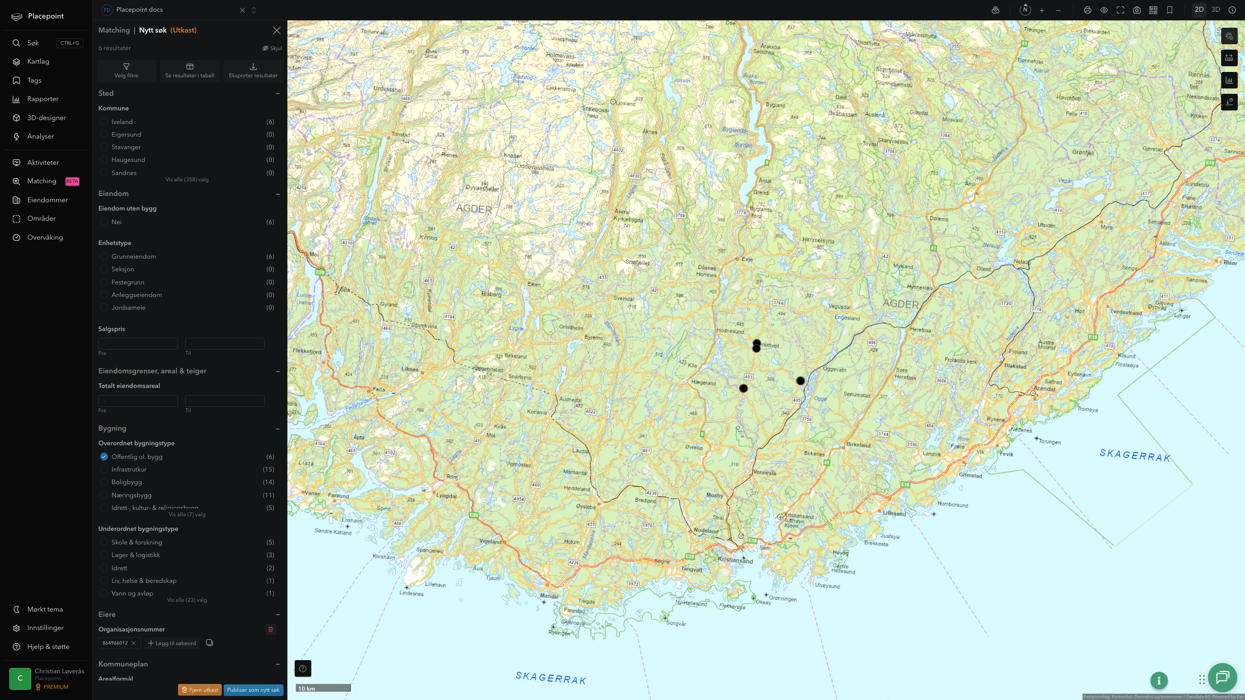 Matching-resultat for Iveland kommune