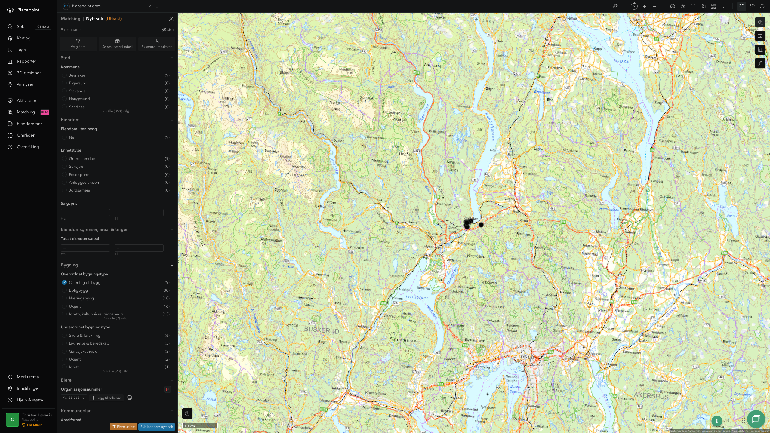 Matching-resultat for Jevnaker kommune