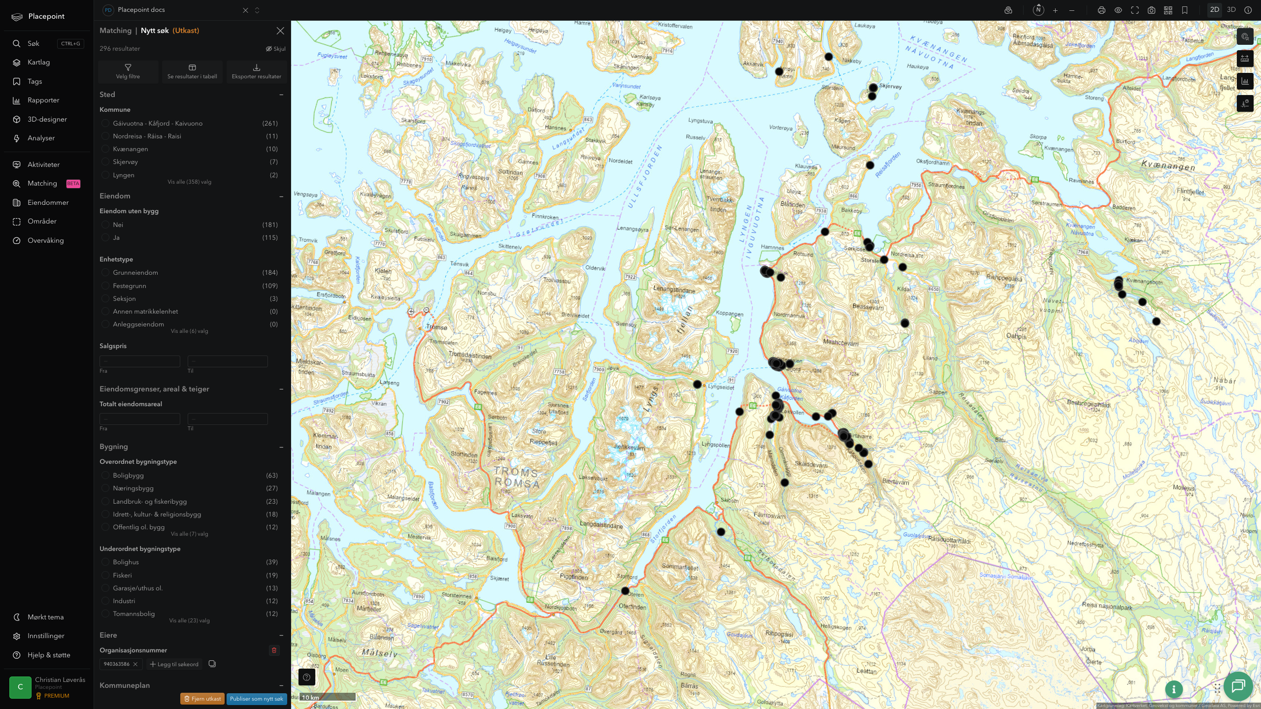 Matching-resultat for Kåfjord kommune