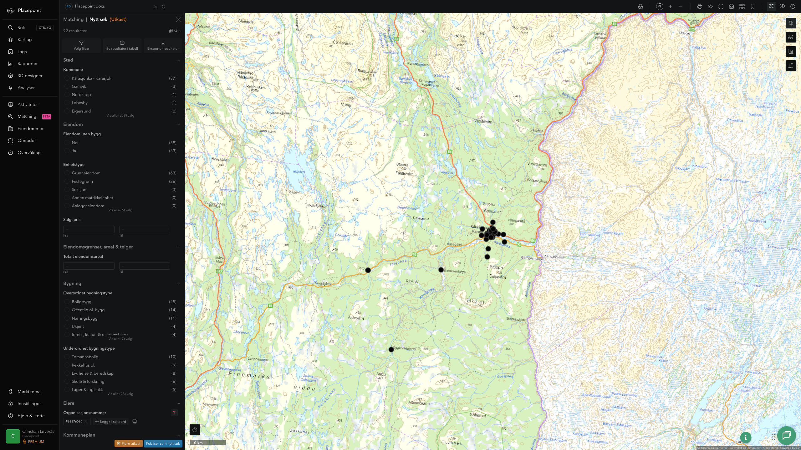 Matching-resultat for Karasjok kommune