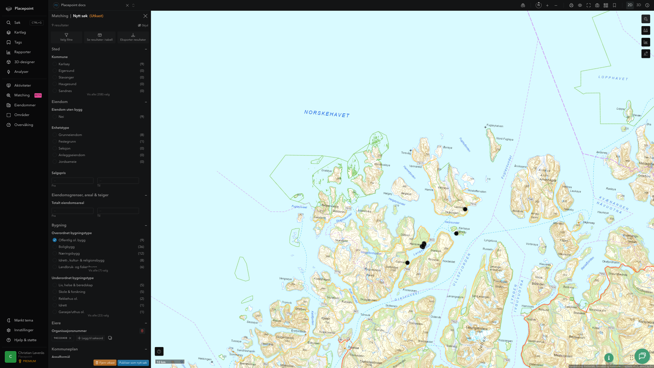 Matching-resultat for Karlsøy kommune