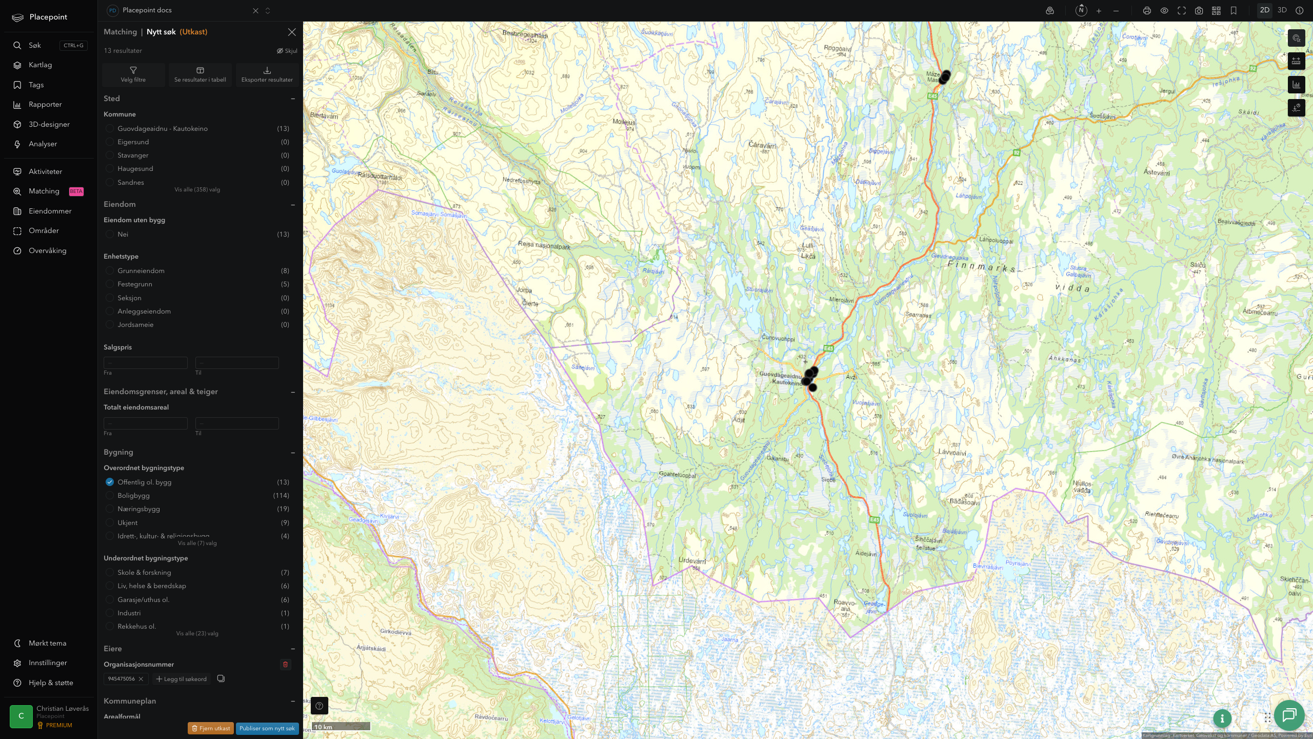 Matching-resultat for Kautokeino kommune