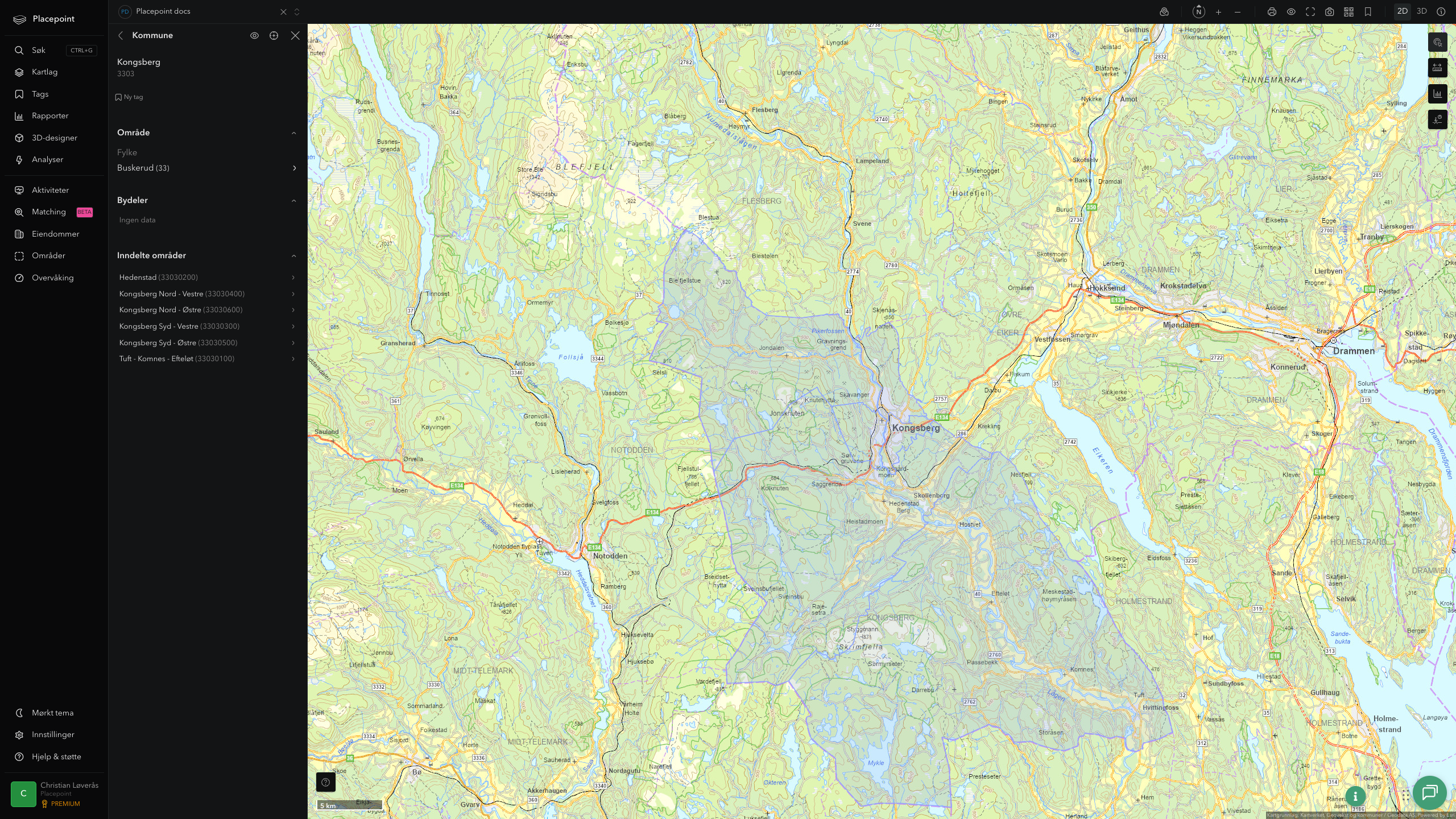 Kongsberg kommune i Placepoint