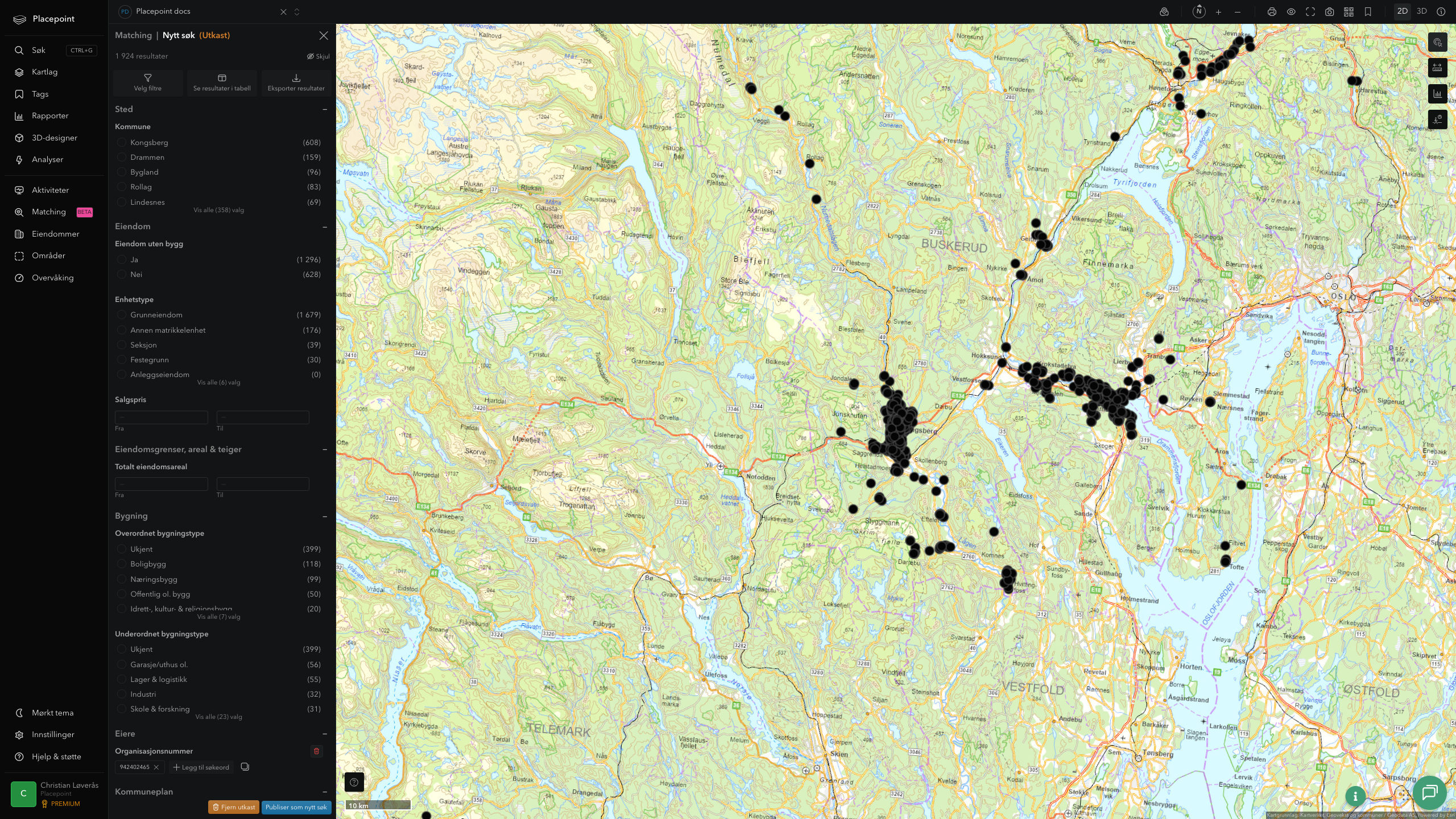 Matching-resultat for Kongsberg kommune