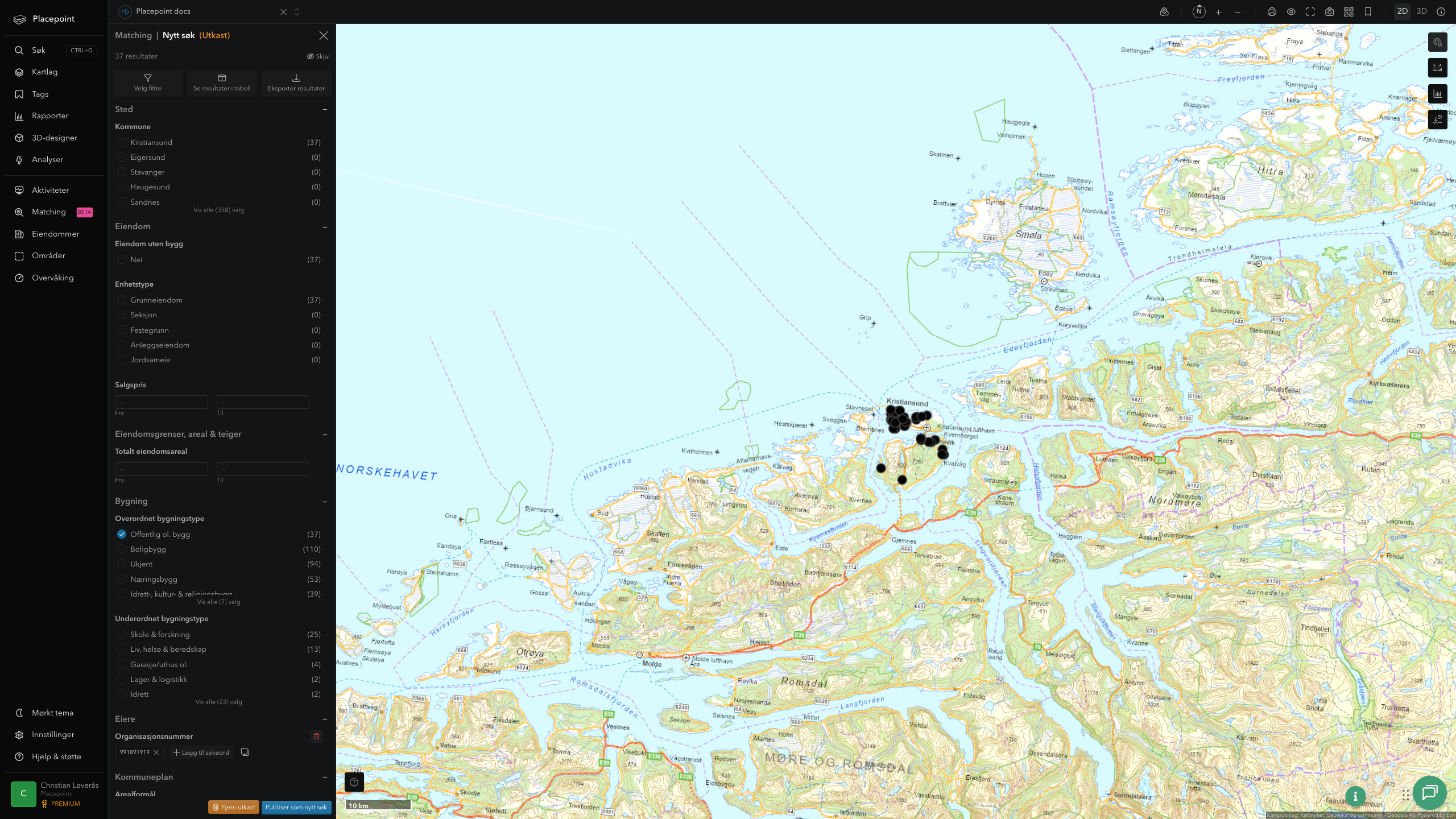 Matching-resultat for Kristiansund kommune