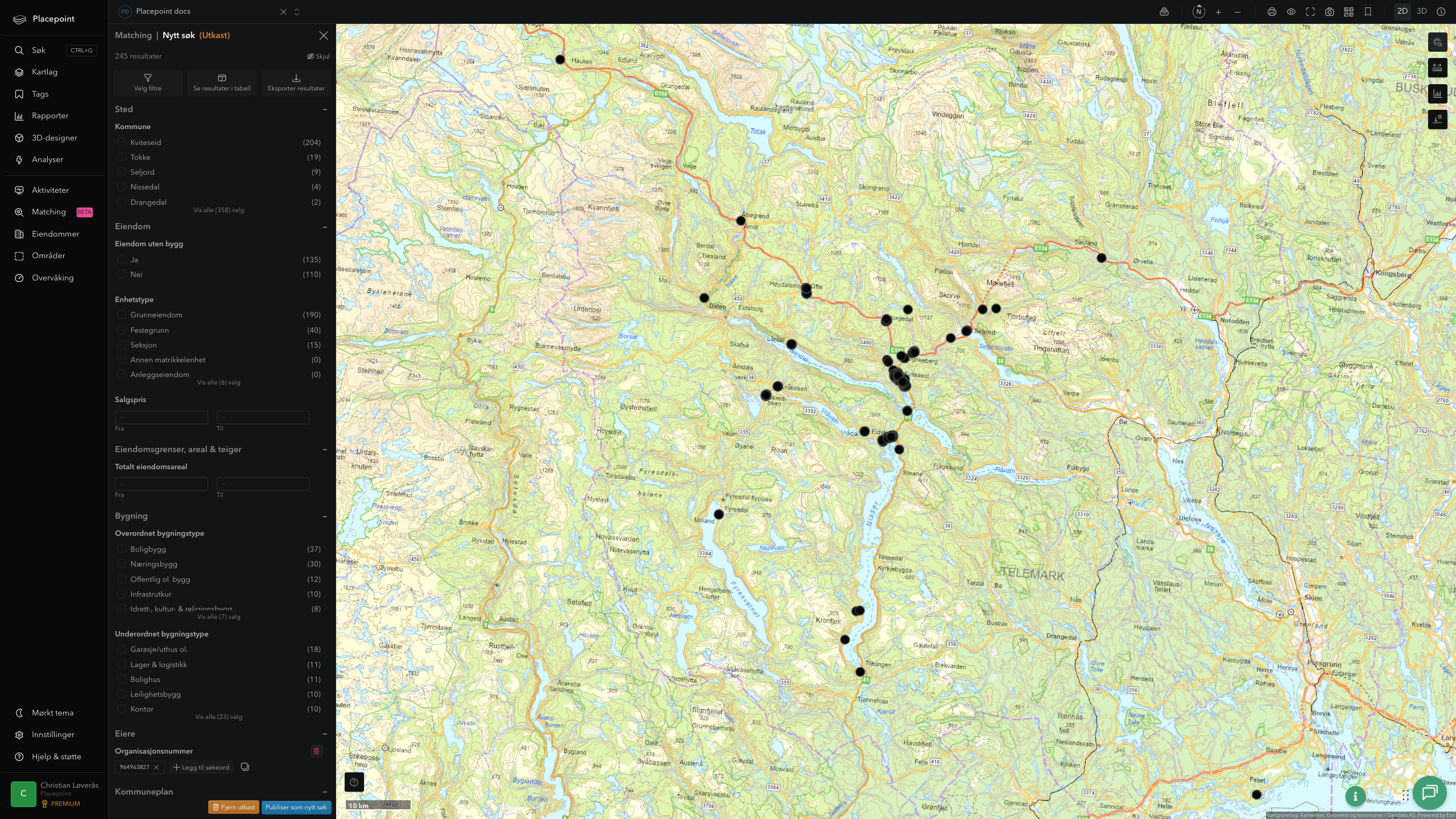 Matching-resultat for Kviteseid kommune