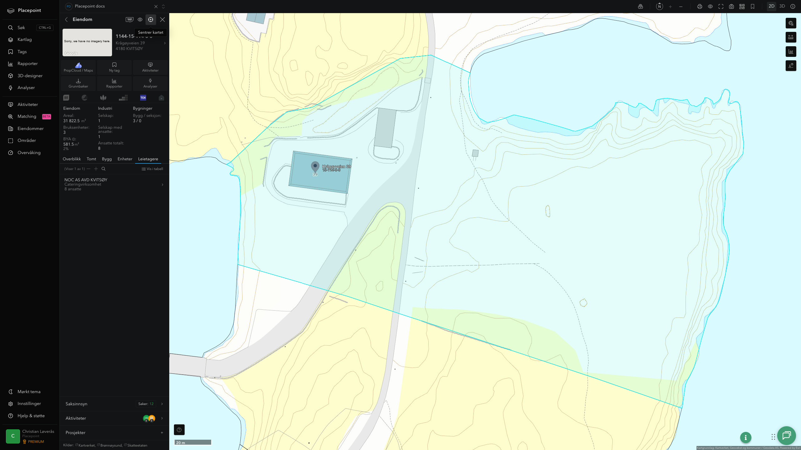 Eiendomspanel for en av Kvitsøy kommunes eiendommer