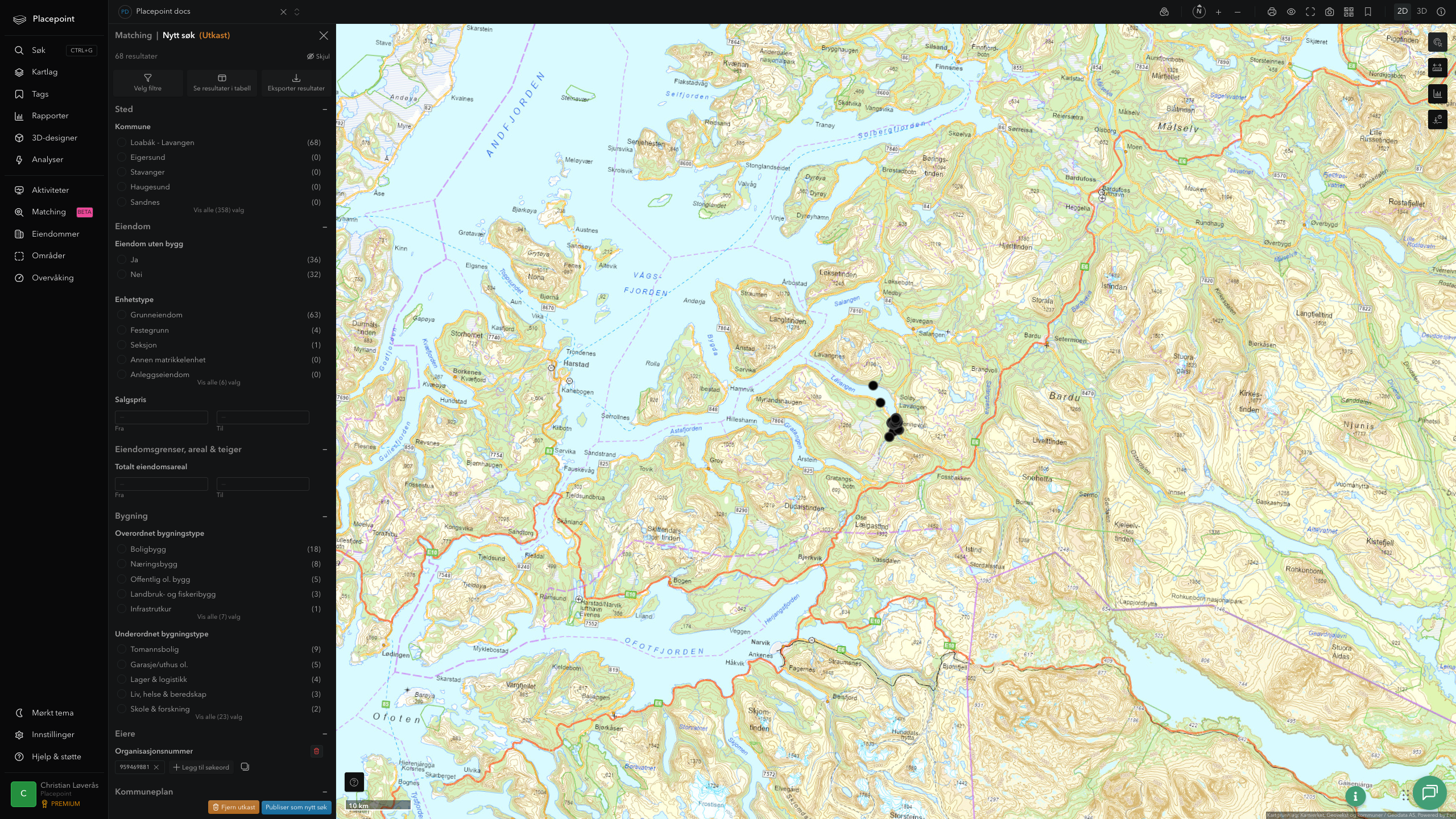 Matching-resultat for Lavangen kommune