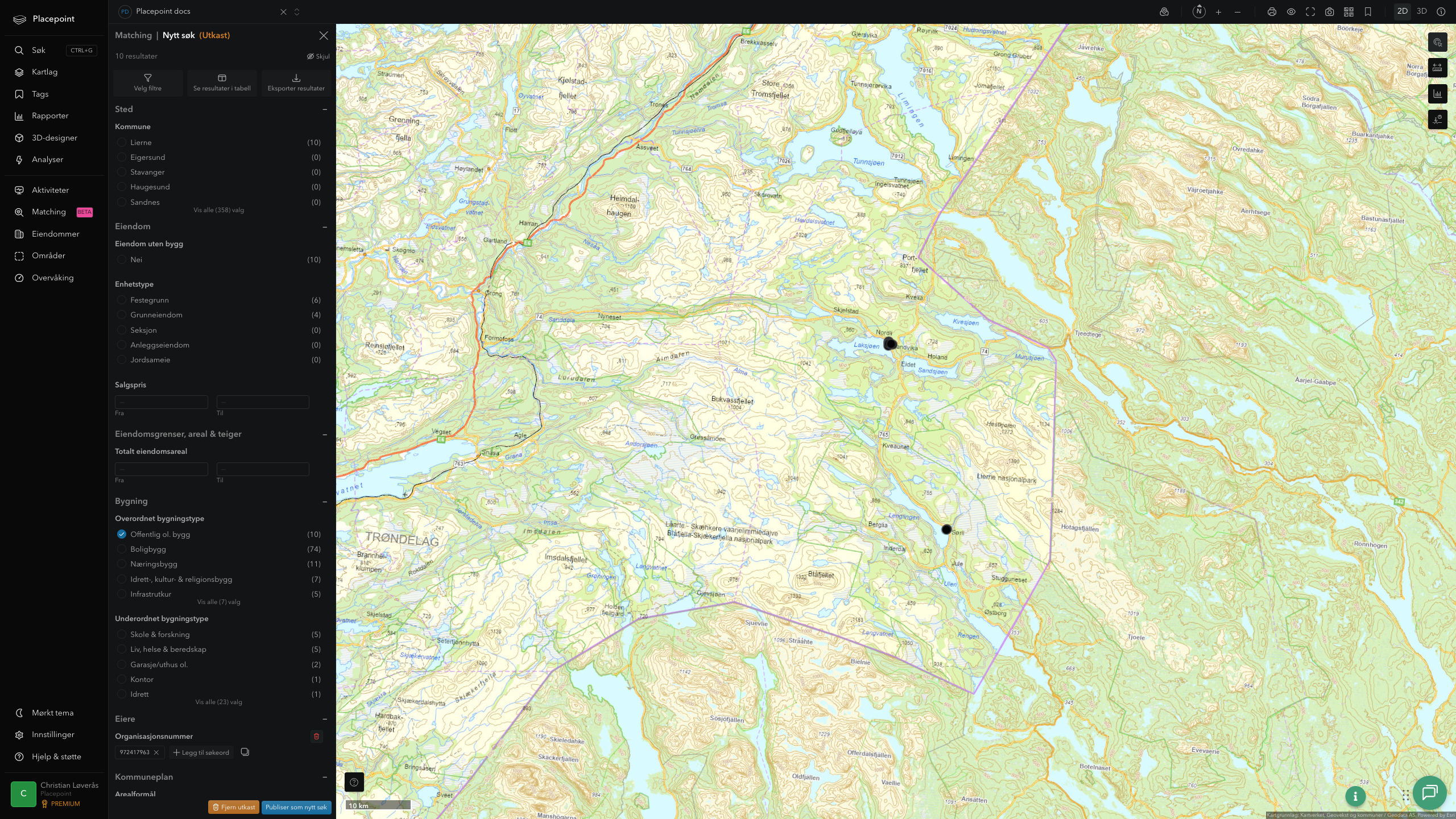 Matching-resultat for Lierne kommune